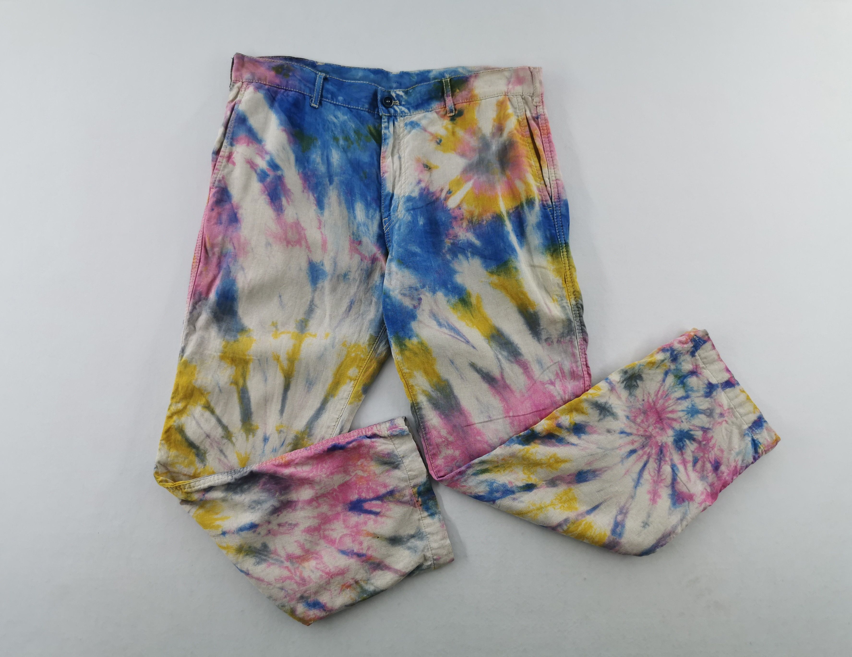 Comme des Garcons Vintage 90s Comme Des Cargons Tie Dye Denim Made In Japan Size US 35 - 1 Thumbnail