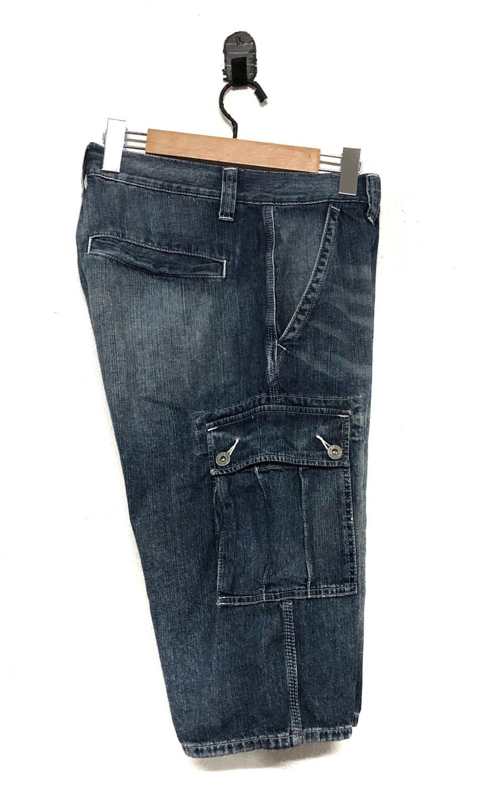 Japanese Brand Original Basic Cargo shot pant Mens Jeans Denim Pants Size US 33 - 3 Thumbnail