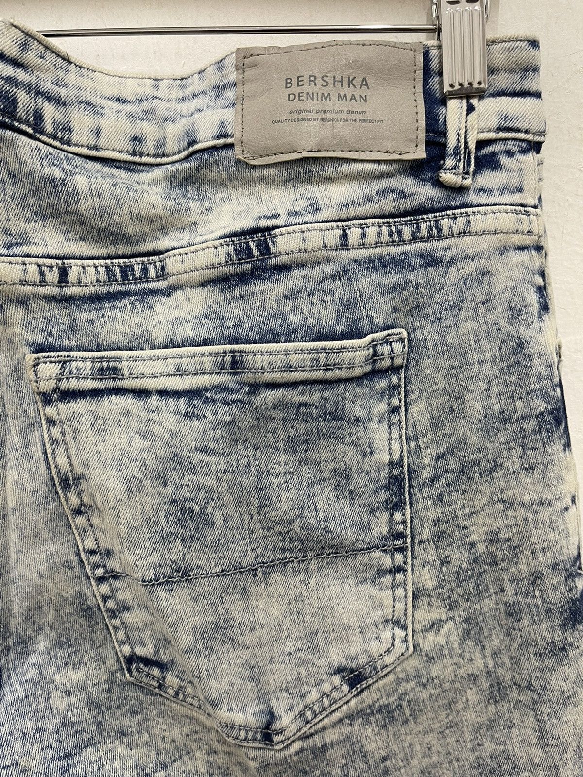 Bershka Rare BERSHKA Denim Super Skinny Acid Wash Distressed Jeans Size US 32 / EU 48 - 8 Thumbnail