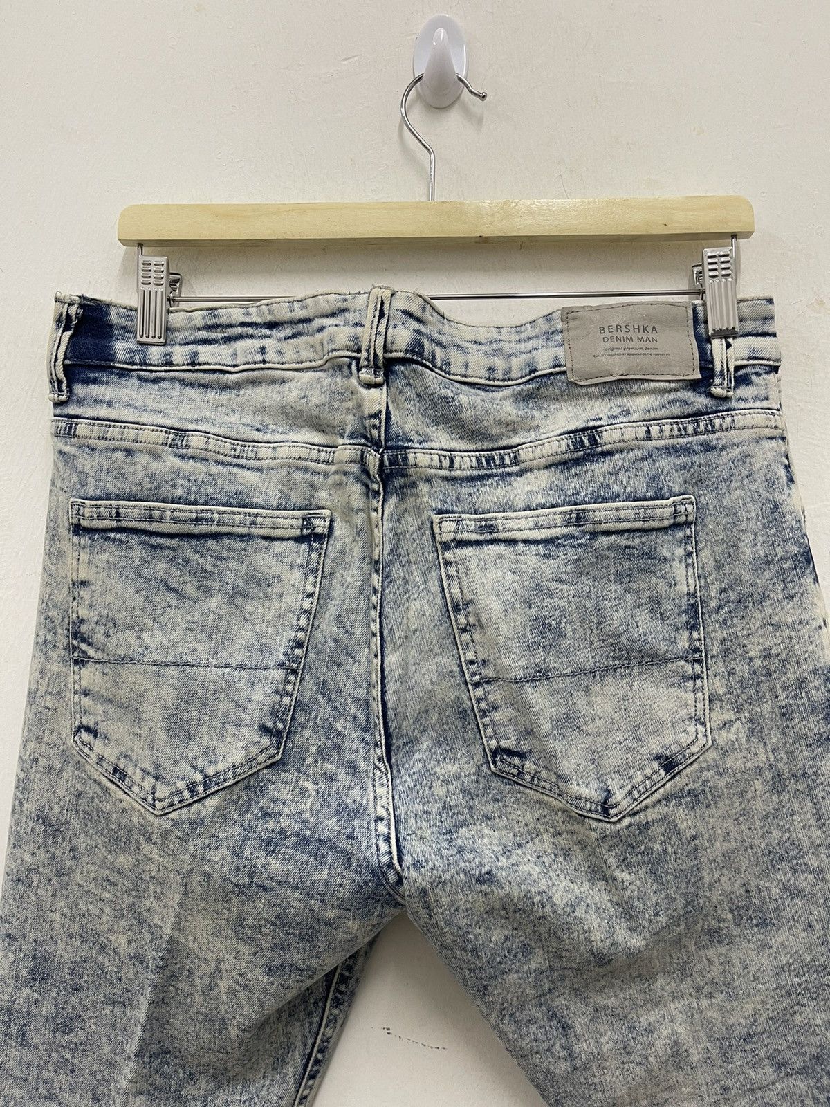 Bershka Rare BERSHKA Denim Super Skinny Acid Wash Distressed Jeans Size US 32 / EU 48 - 7 Thumbnail