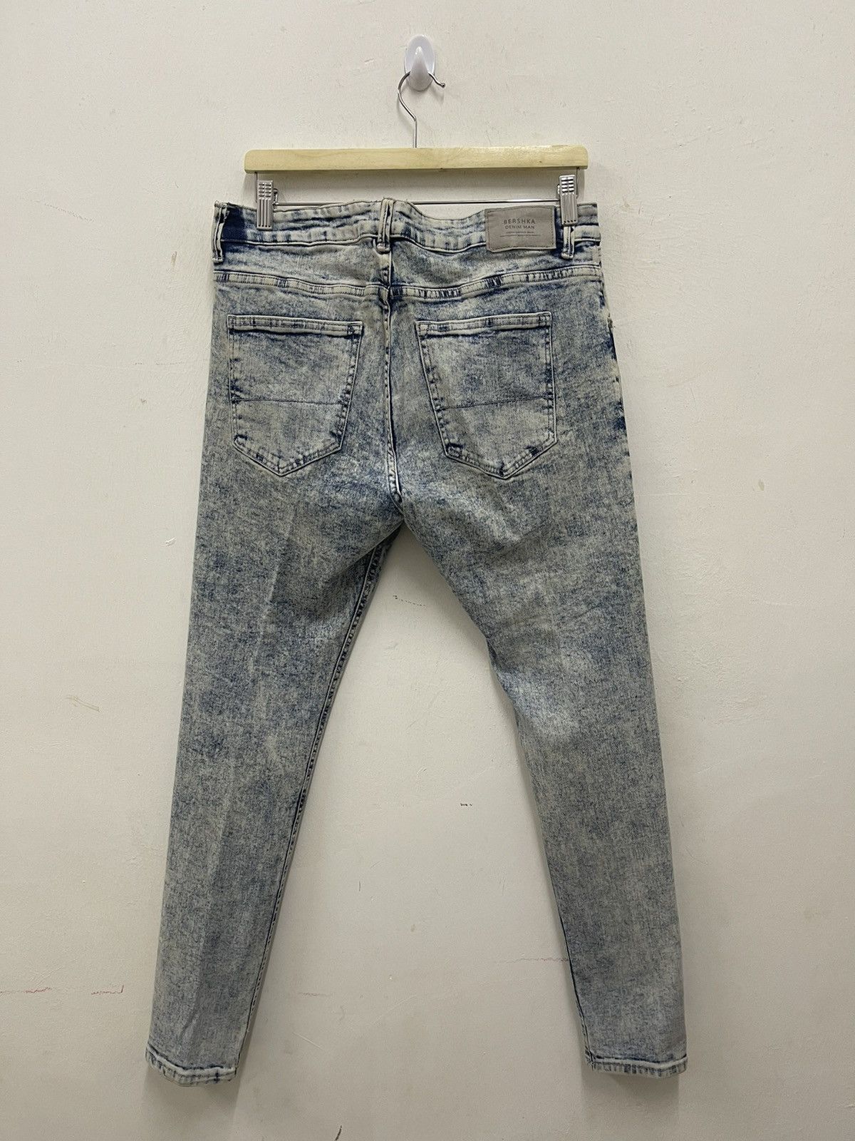 Bershka Rare BERSHKA Denim Super Skinny Acid Wash Distressed Jeans Size US 32 / EU 48 - 6 Thumbnail