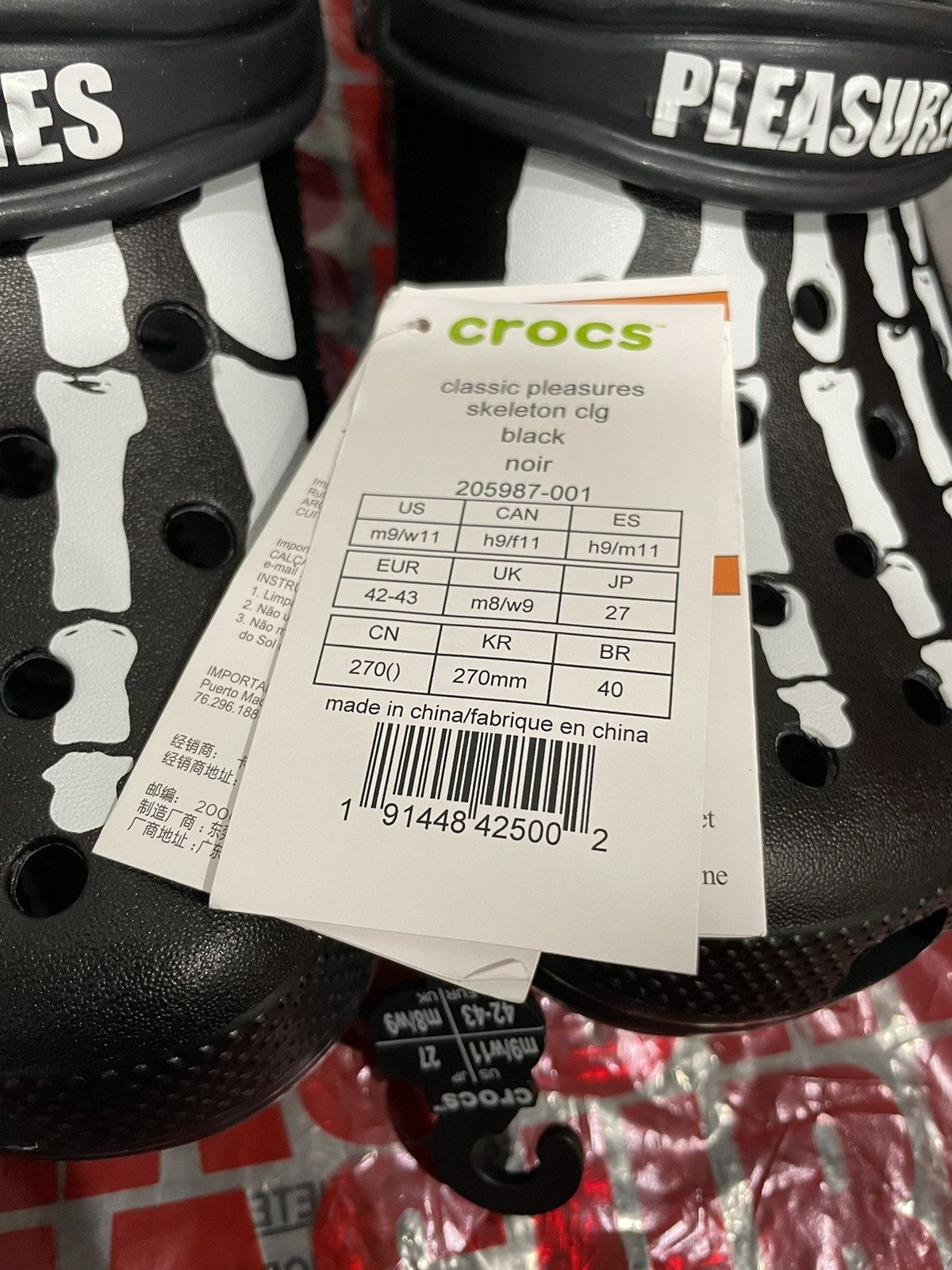 Crocs 2019 OG PLEASURES X CROCS Skeleton clog Size US 9 / EU 42 - 5 Thumbnail