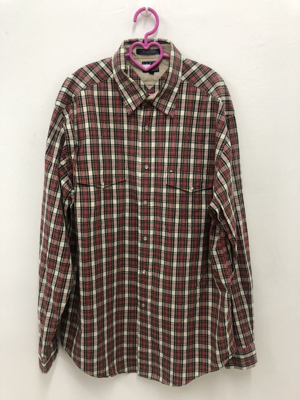 Vintage Tommy Hilfiger Double Pocket Pearl Button Up Shirt