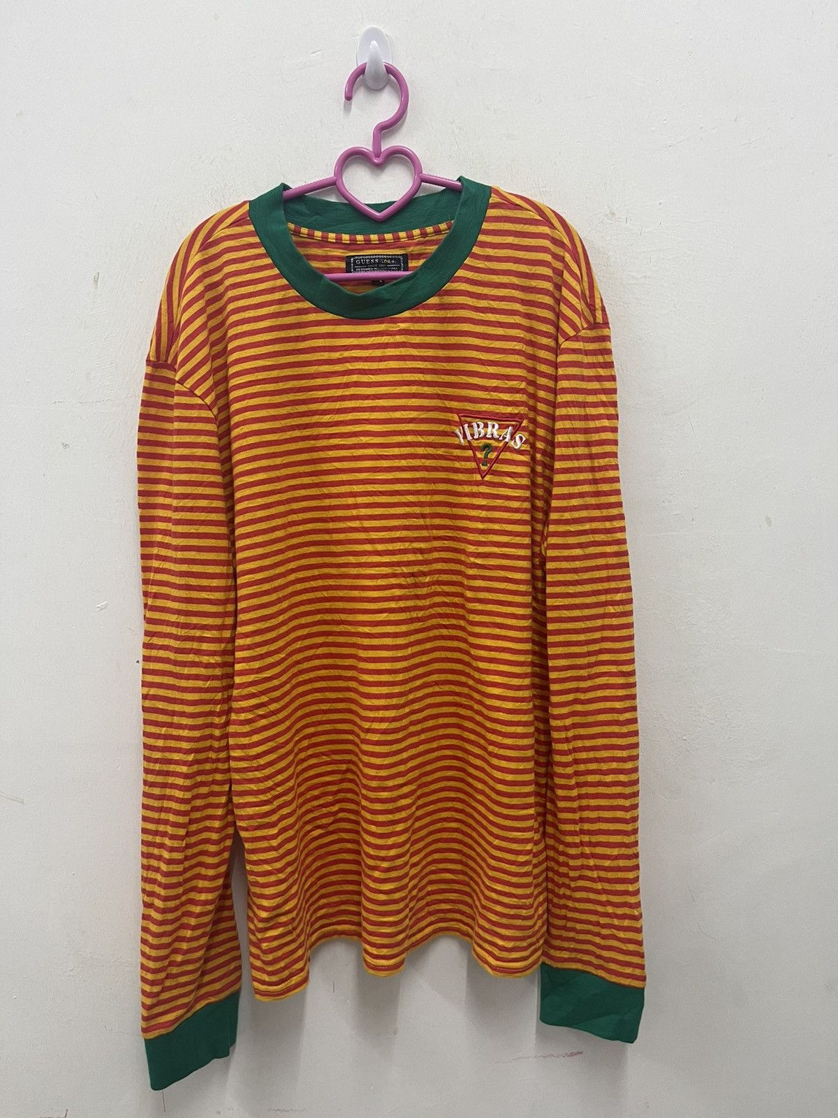 image of Guess x J Balvin Vibras Embroidered Logo Striped, Men's (Size Large)