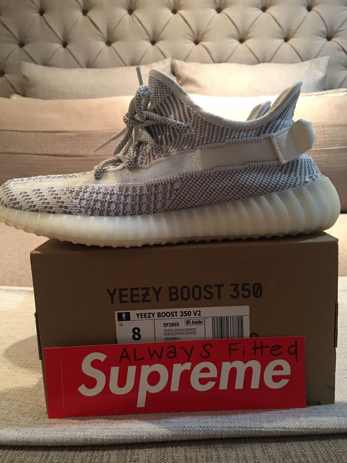Adidas Yeezy Boost 350 V2 Static Non-Reflective 2018 Size US 8 / EU 41 - 2 Thumbnail