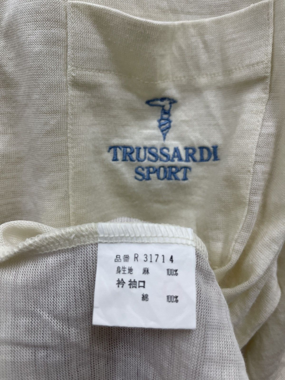 Trussardi Rare 90s Vintage TRUSSARDI SPORT Single Pocket Polo Tee Size US XL / EU 56 / 4 - 4 Thumbnail