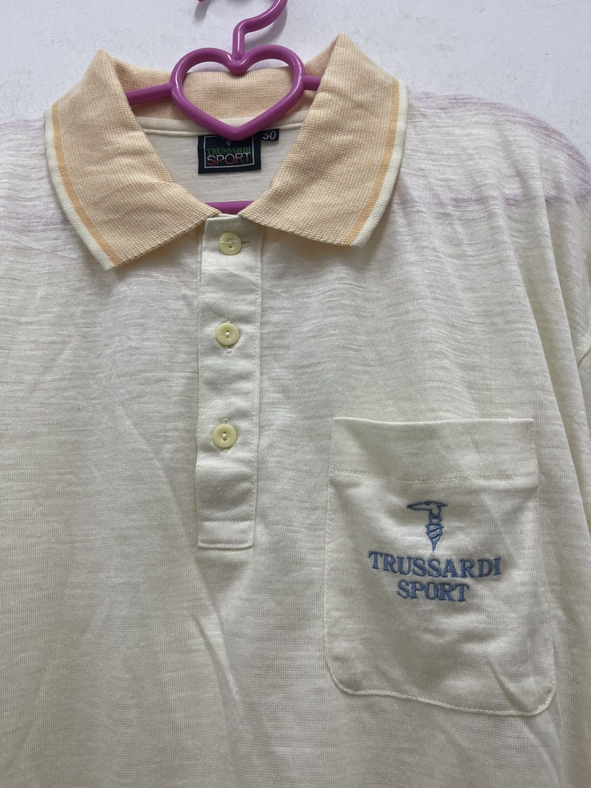 Trussardi Rare 90s Vintage TRUSSARDI SPORT Single Pocket Polo Tee Size US XL / EU 56 / 4 - 2 Thumbnail