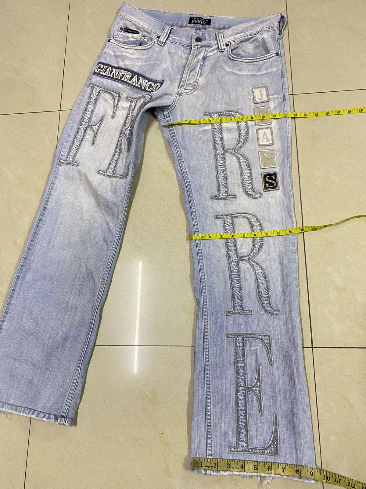 GF Ferre × Gianfranco Ferre Italian Designer Gianfranco Ferre Big Logo Denim Size US 34 / EU 50 - 15 Thumbnail