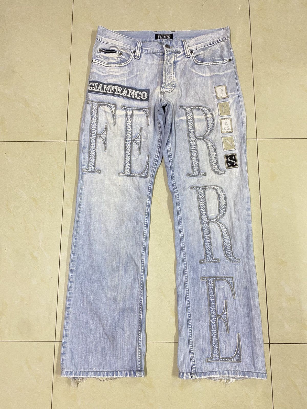 GF Ferre × Gianfranco Ferre Italian Designer Gianfranco Ferre Big Logo Denim Size US 34 / EU 50 - 1 Thumbnail