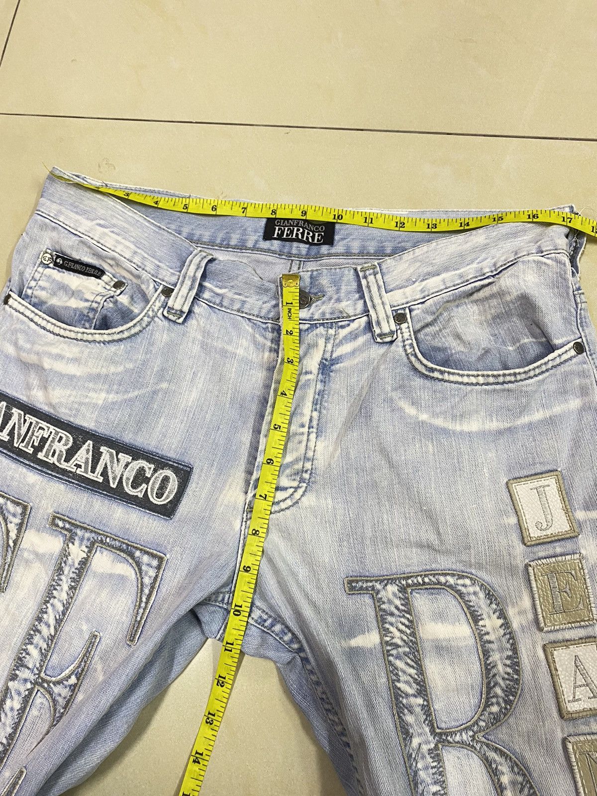 GF Ferre × Gianfranco Ferre Italian Designer Gianfranco Ferre Big Logo Denim Size US 34 / EU 50 - 14 Thumbnail