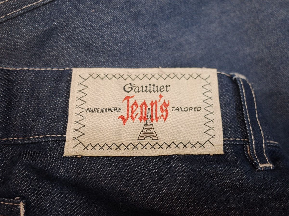Jean Paul Gaultier 1990s Jean Paul Gaultier Cut Out Layered Panty Jeans Vintage Size 29" - 7 Thumbnail