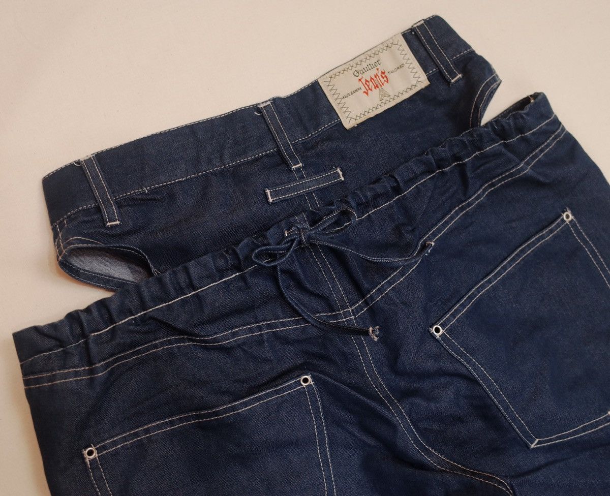 Jean Paul Gaultier 1990s Jean Paul Gaultier Cut Out Layered Panty Jeans Vintage Size 29" - 6 Thumbnail