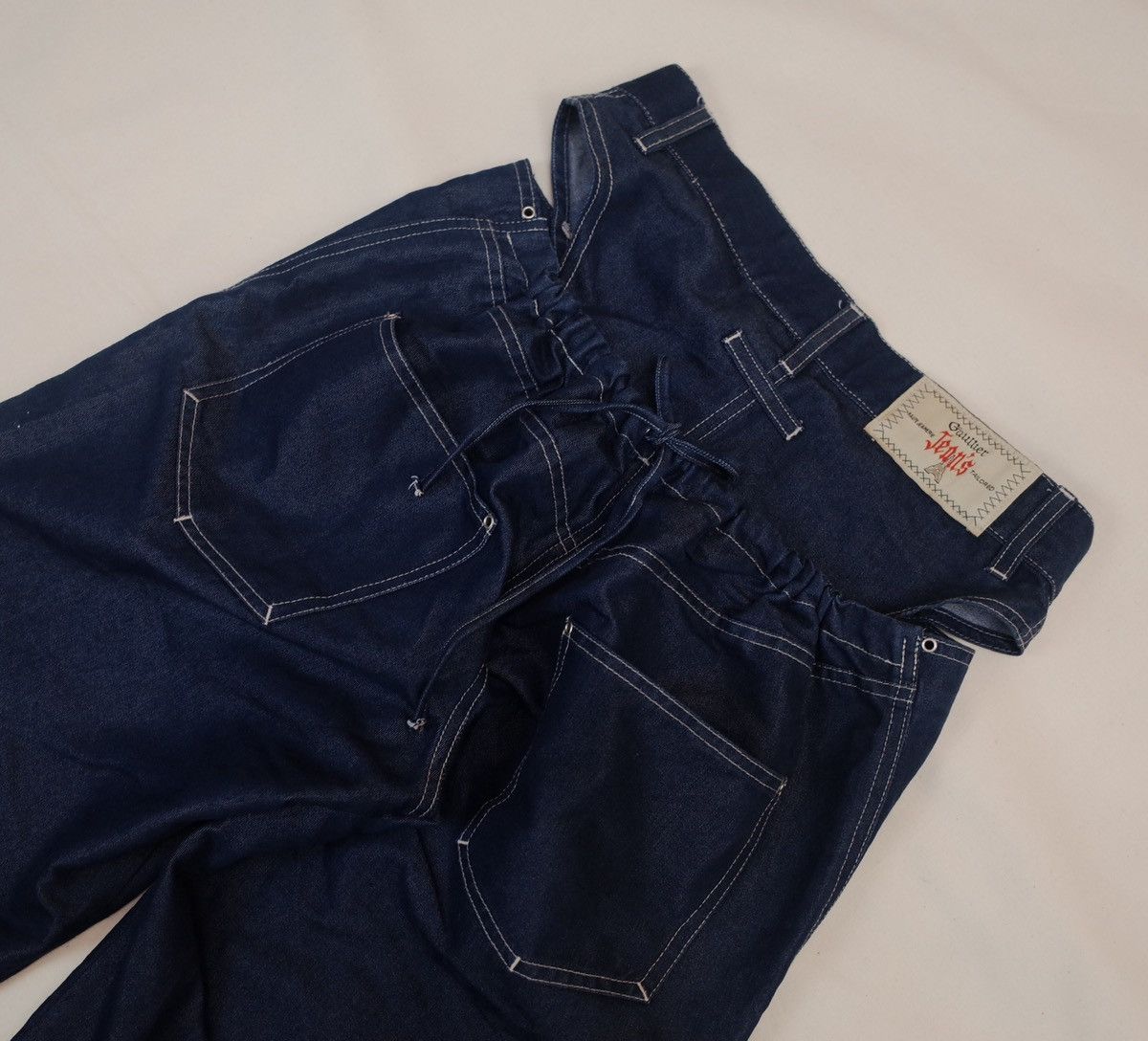 Jean Paul Gaultier 1990s Jean Paul Gaultier Cut Out Layered Panty Jeans Vintage Size 29" - 5 Thumbnail