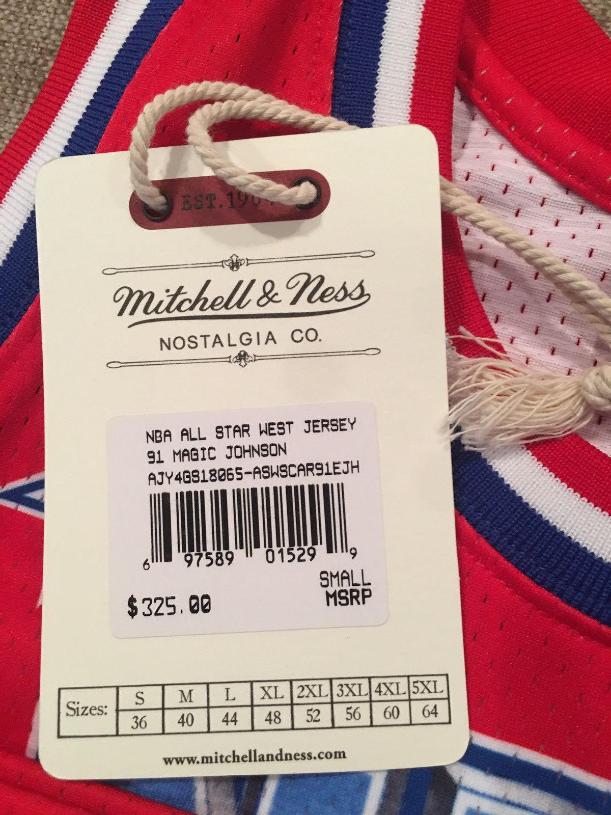 Mitchell & Ness Authentic Jersey All Star West (1991-92 Magic Johnson) Size US S / EU 44-46 / 1 - 6 Thumbnail