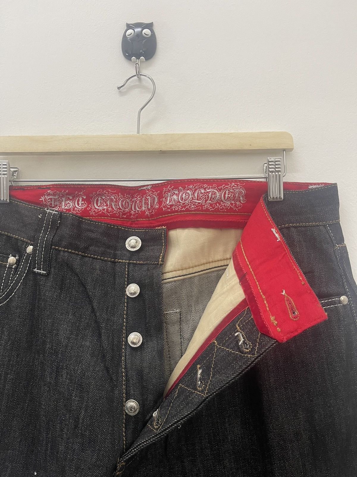 Hysteric Glamour Rare Vintage CROWN HOLDER Embroidered Sukajan Style Jeans Size US 34 / EU 50 - 9 Thumbnail