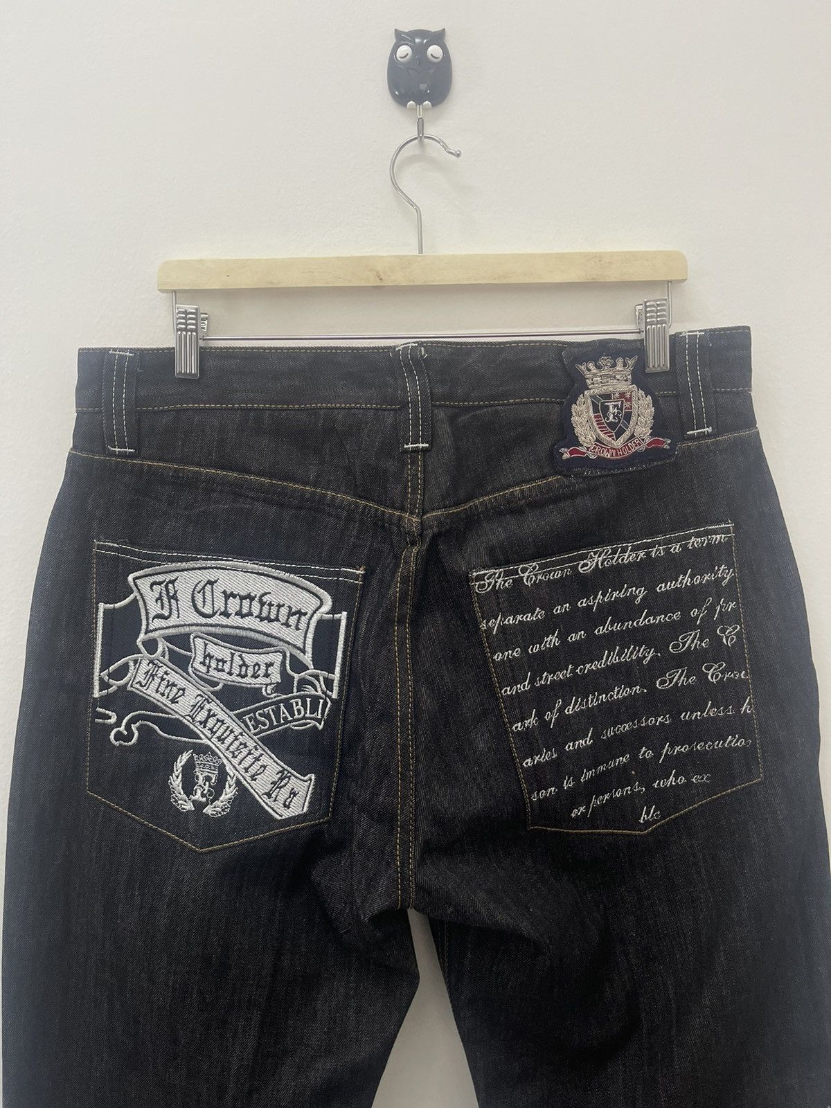 Hysteric Glamour Rare Vintage CROWN HOLDER Embroidered Sukajan Style Jeans Size US 34 / EU 50 - 2 Thumbnail