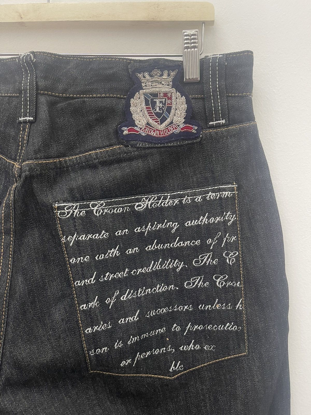 Hysteric Glamour Rare Vintage CROWN HOLDER Embroidered Sukajan Style Jeans Size US 34 / EU 50 - 4 Thumbnail