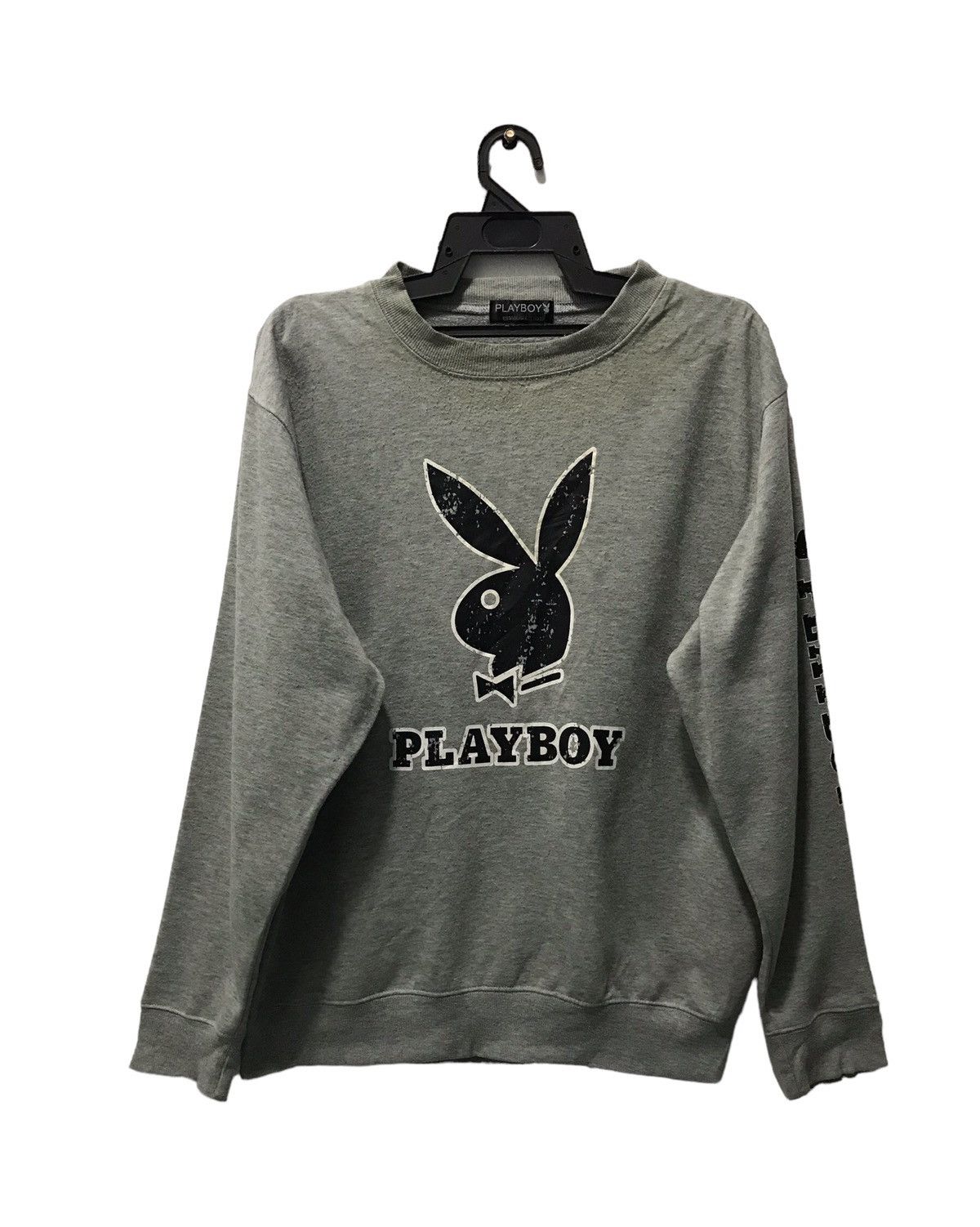 image of Playboy Play Boy Big Logo Sweatshirt in Grey, Men's (Size XL)