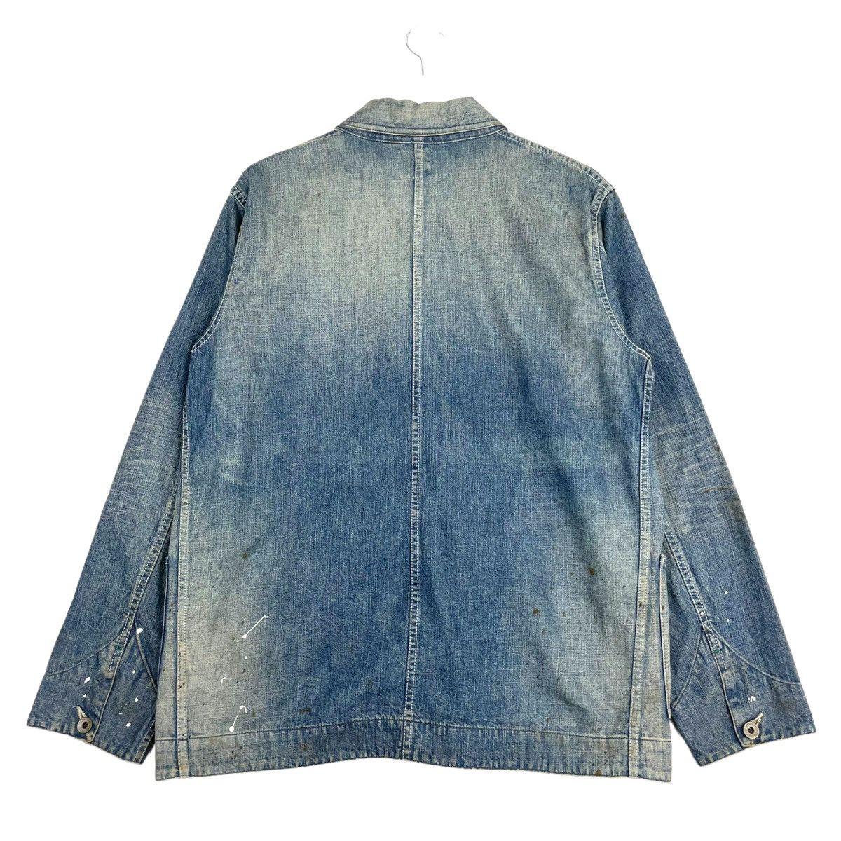 Aero Leathers × Stevenson Overall Co. 💥 THE PAINTER STEVENSON DENIM CHORE JACKET Size US L / EU 52-54 / 3 - 6 Thumbnail