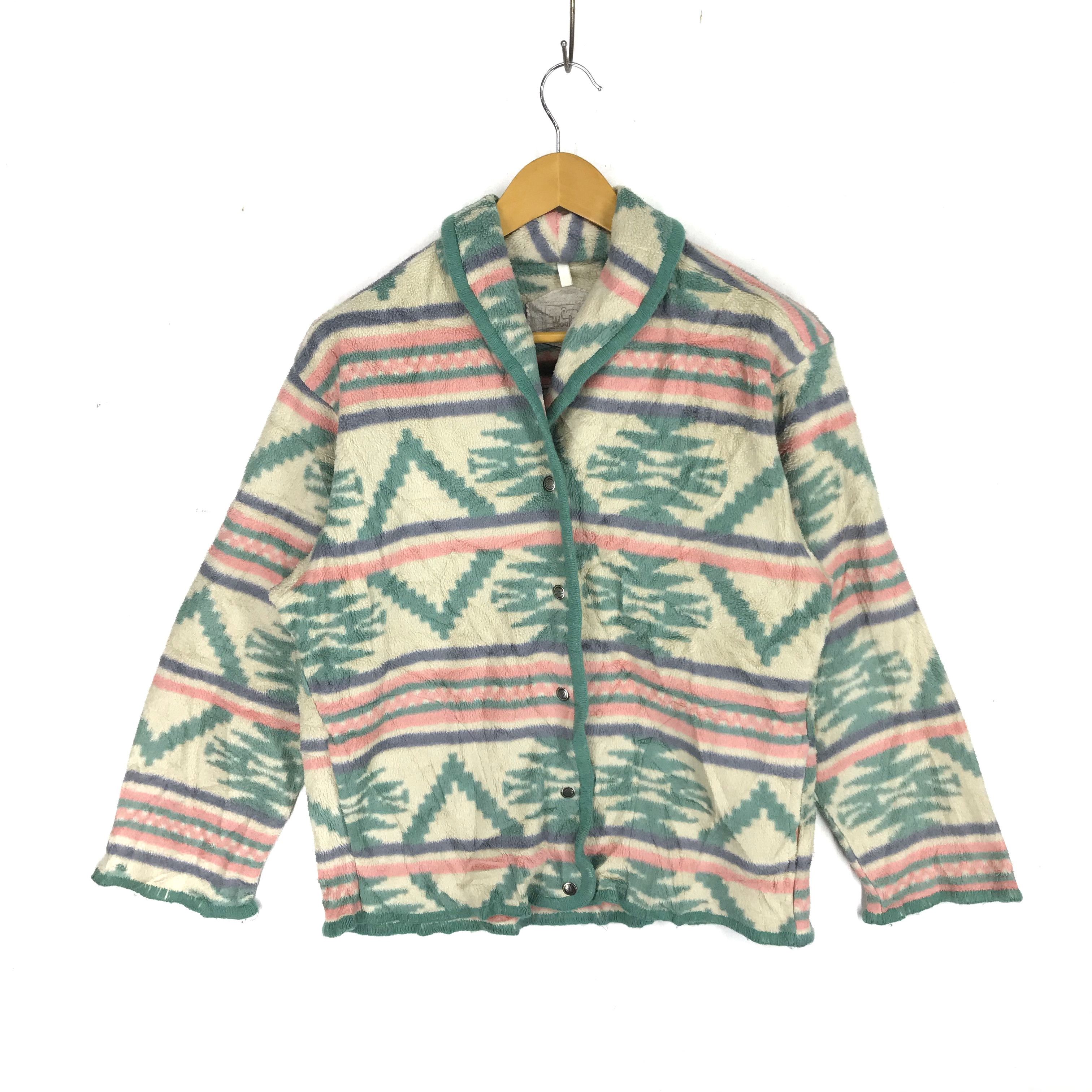 Woolrich Woolen Mills 90s Vintage WOOLRICH Button Fleece Aztec Design #2402-81 Size US M / EU 48-50 / 2 - 1 Preview