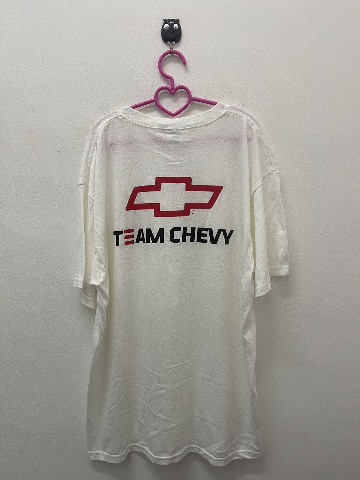 image of Vintage Team Chevy Spell Out Big Logo Tee in White, Men's (Size XL)