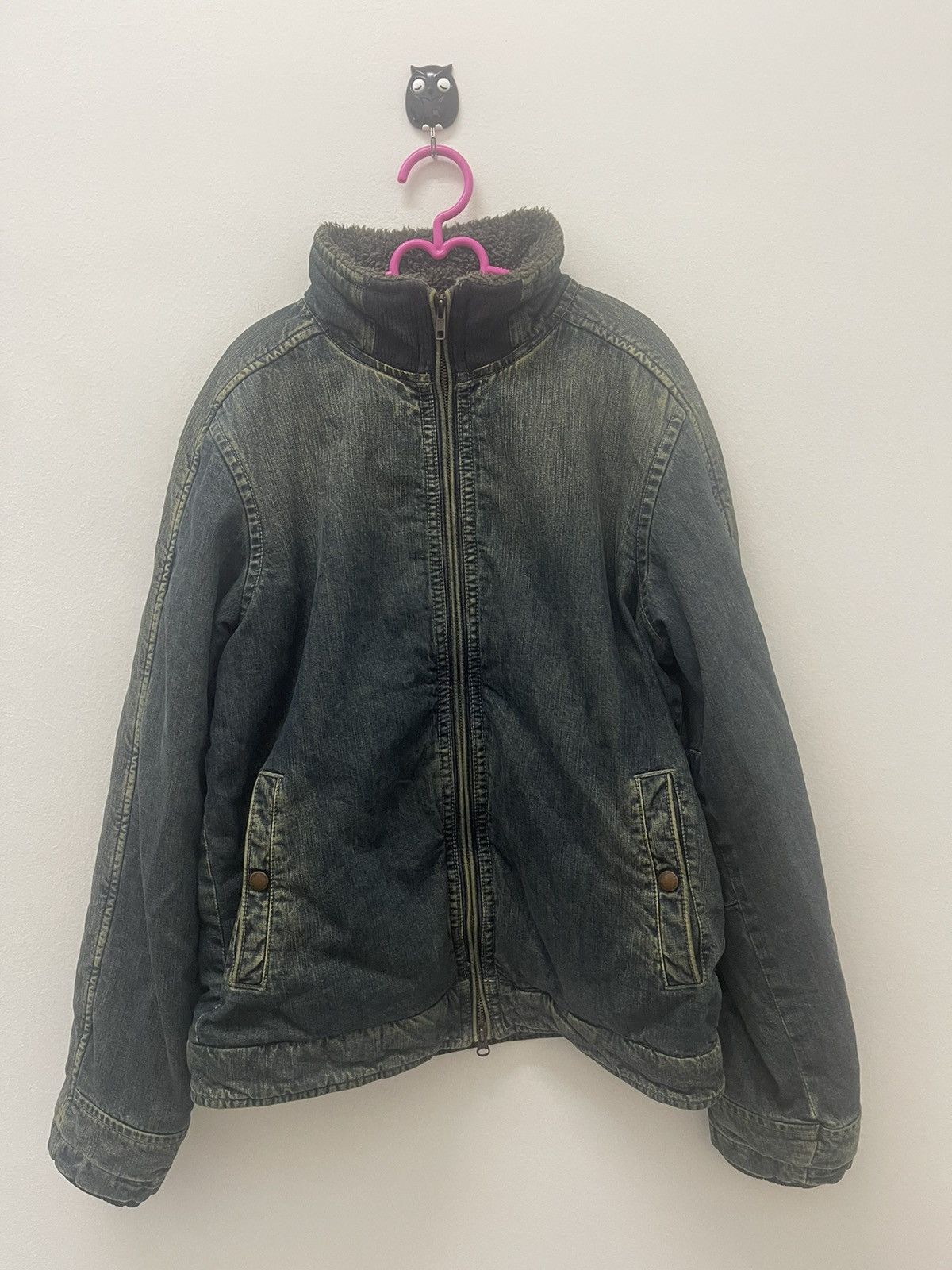 image of John Bull Vintage Johnbull Denim Jeans Heavy Sherpa Jacket, Men's (Size Medium)