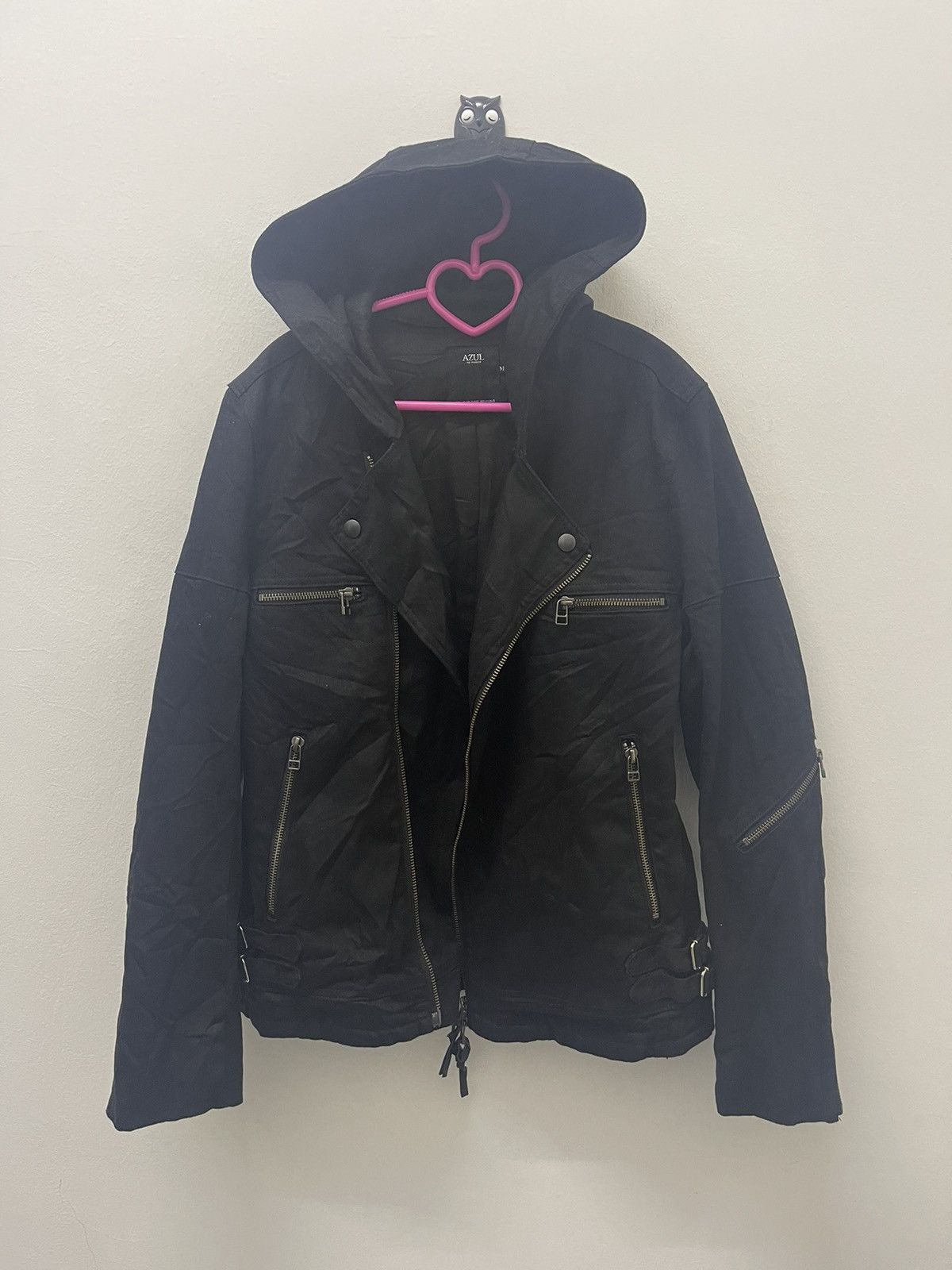 Japanese Brand Rare Vintage Azul By MOUSSY Hoodie Biker Waxed Punk Jacket Size US M / EU 48-50 / 2 - 2 Thumbnail