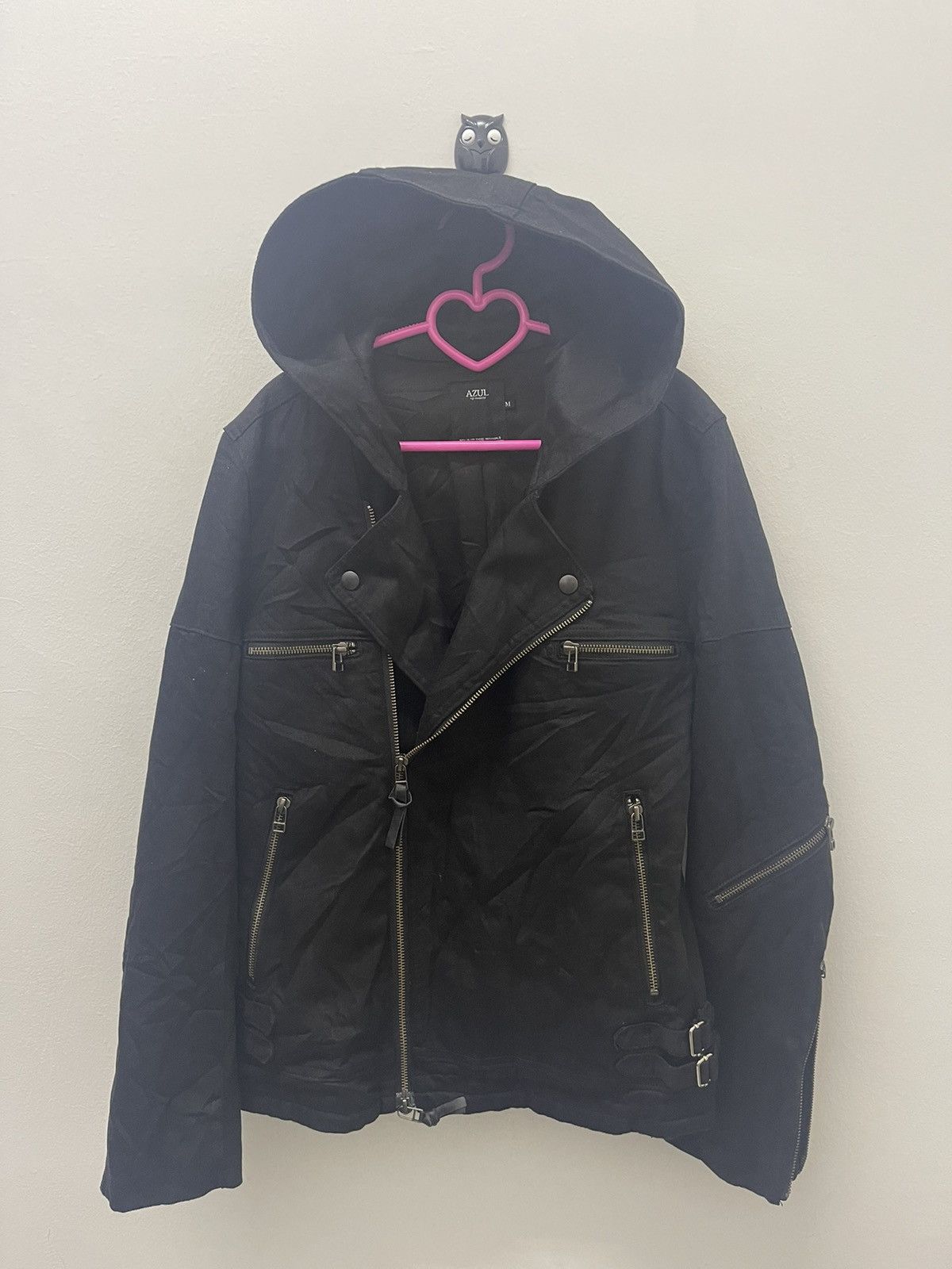 Japanese Brand Rare Vintage Azul By MOUSSY Hoodie Biker Waxed Punk Jacket Size US M / EU 48-50 / 2 - 1 Thumbnail