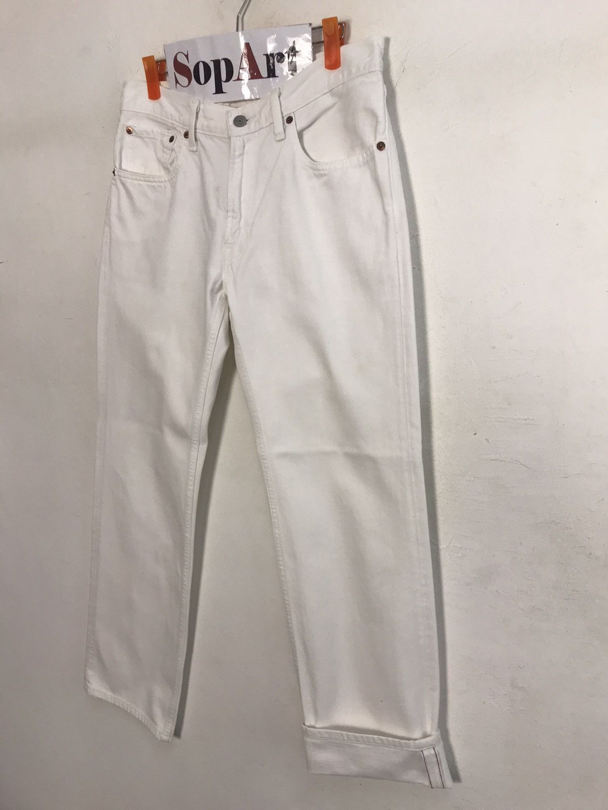 Levi's × Vintage Vintage Levi’s 502 White Colour Denim Jeans Style Size US 32 / EU 48 - 4 Thumbnail