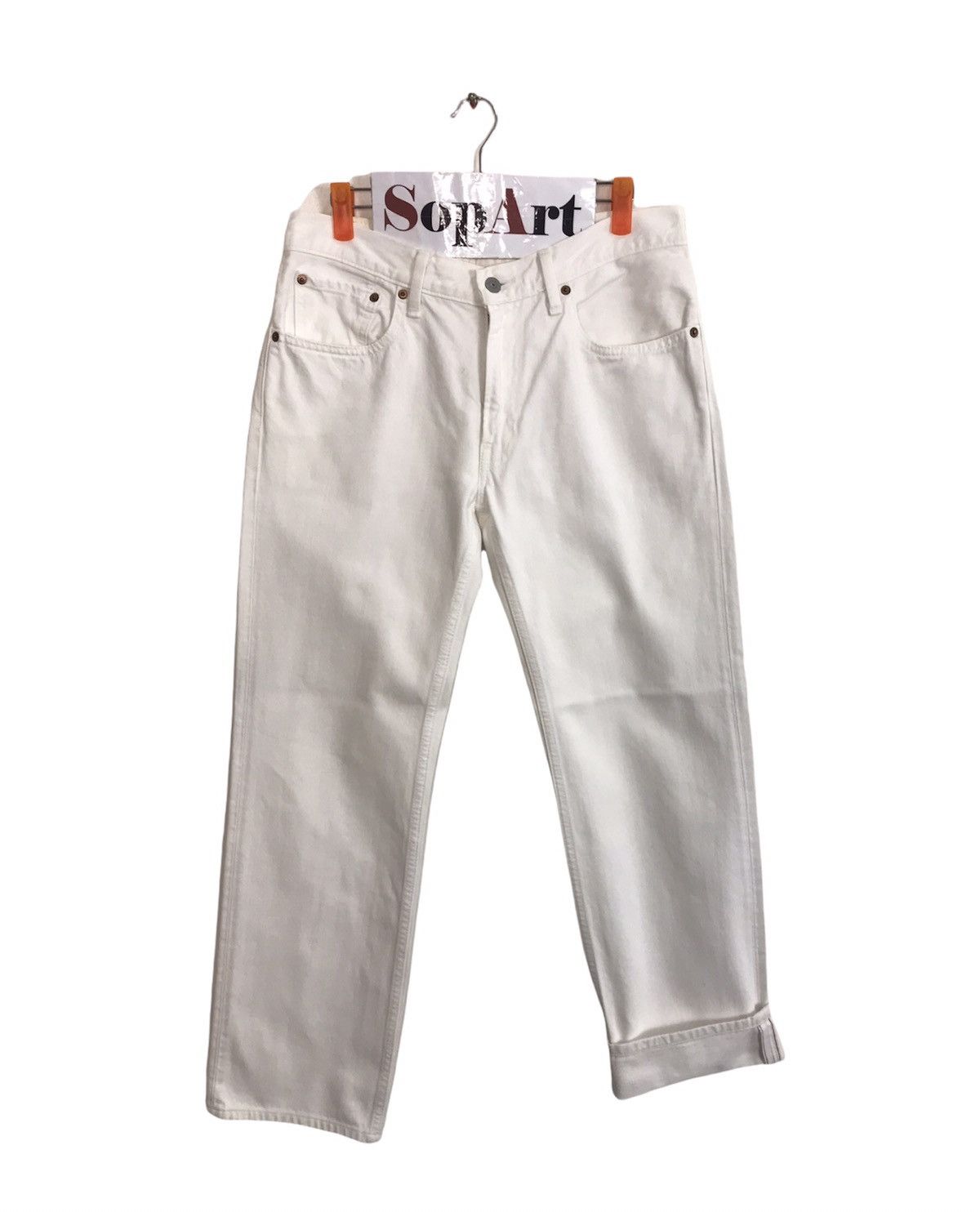 Levi's × Vintage Vintage Levi’s 502 White Colour Denim Jeans Style Size US 32 / EU 48 - 1 Thumbnail