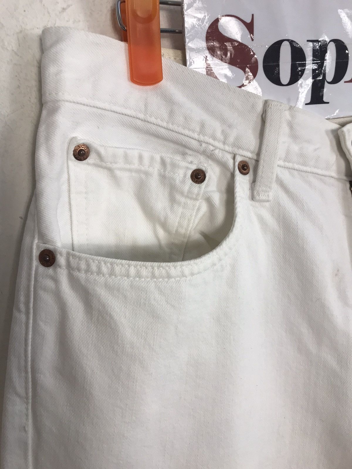 Levi's × Vintage Vintage Levi’s 502 White Colour Denim Jeans Style Size US 32 / EU 48 - 8 Thumbnail