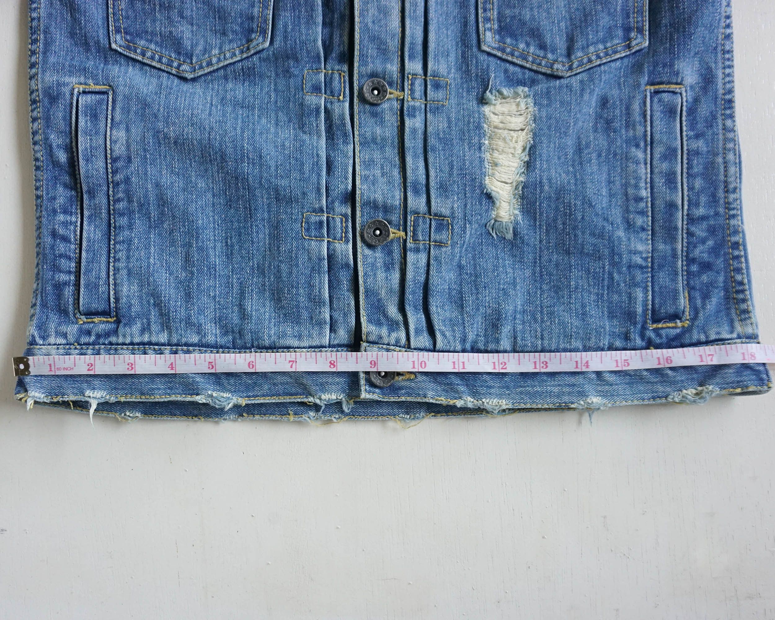 Japanese Brand ROYAL BLUE Ripped & Patched Distressed Denim Jacket Size US M / EU 48-50 / 2 - 12 Thumbnail