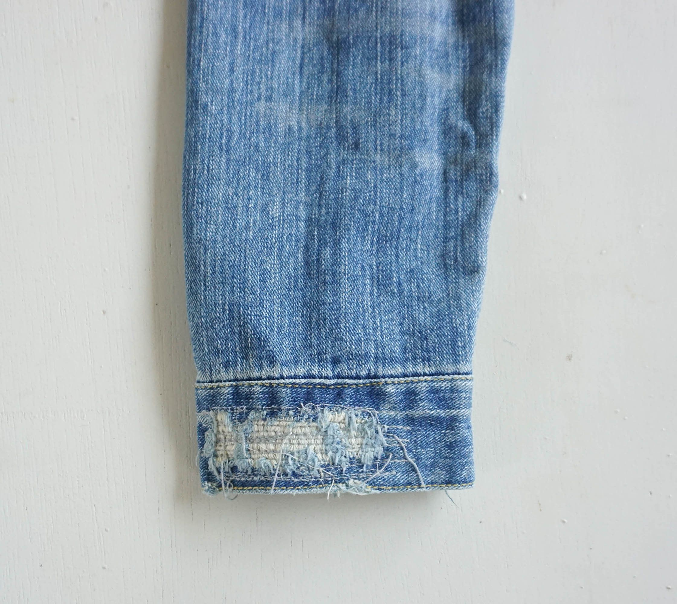 Japanese Brand ROYAL BLUE Ripped & Patched Distressed Denim Jacket Size US M / EU 48-50 / 2 - 7 Thumbnail