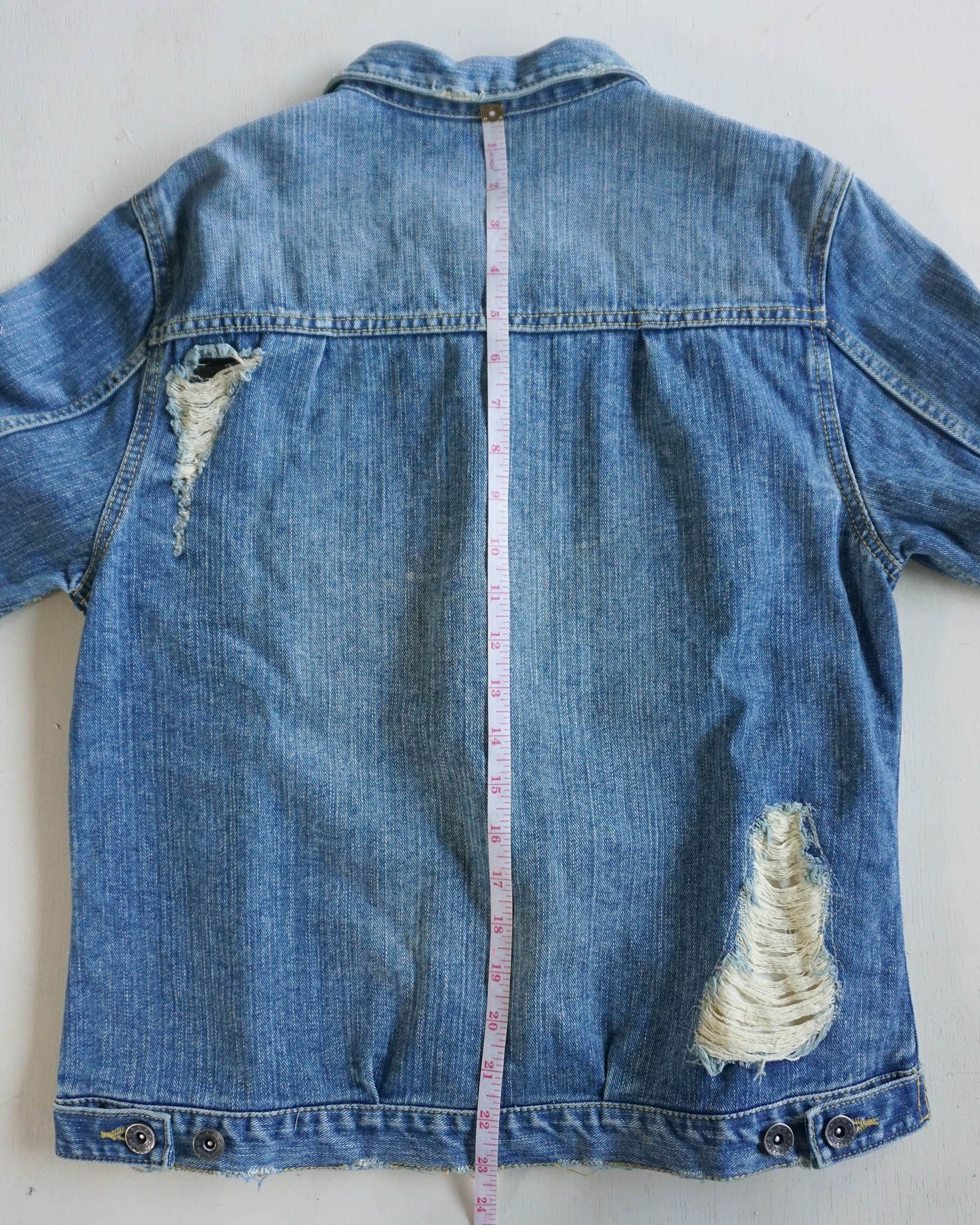 Japanese Brand ROYAL BLUE Ripped & Patched Distressed Denim Jacket Size US M / EU 48-50 / 2 - 13 Thumbnail