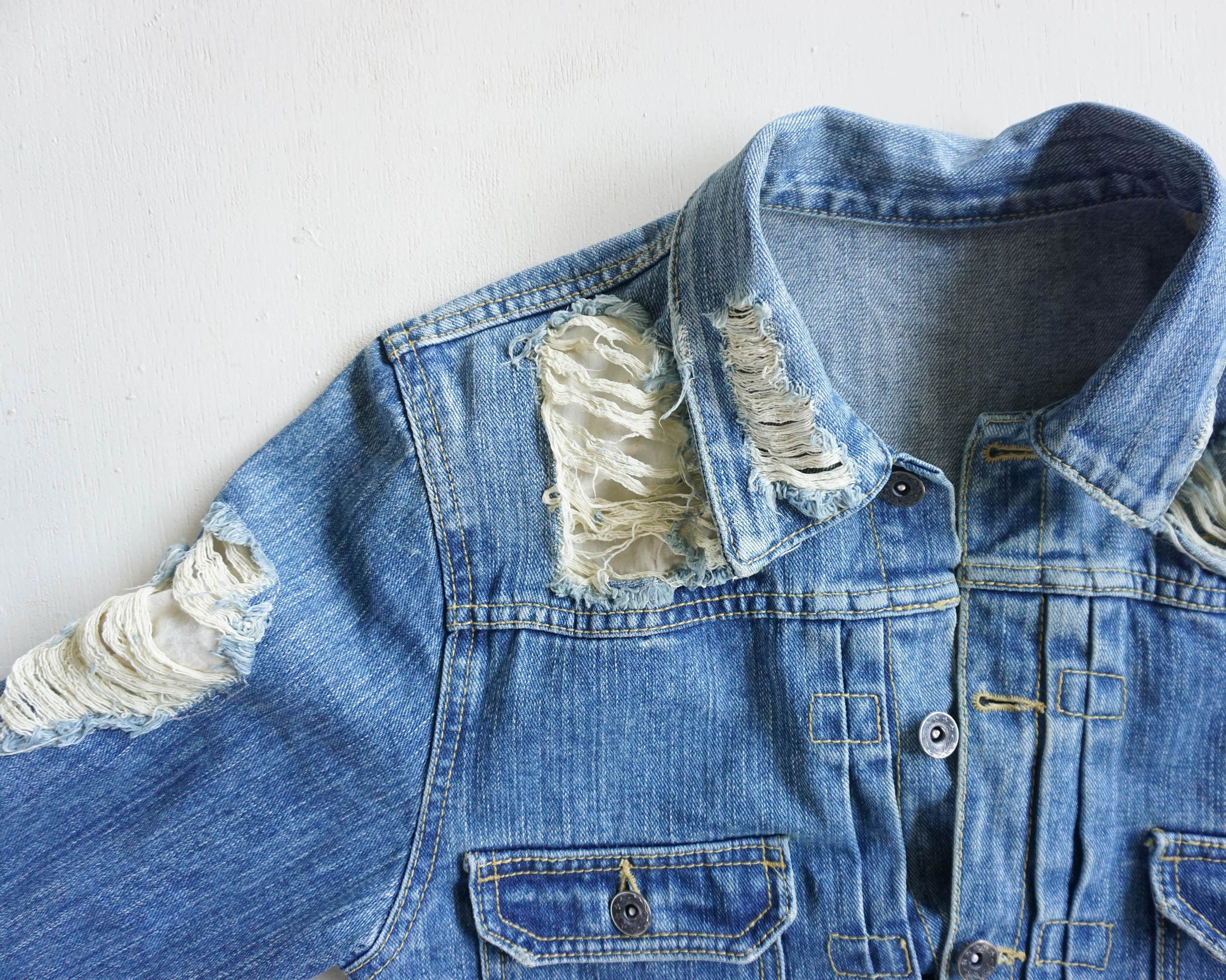 Japanese Brand ROYAL BLUE Ripped & Patched Distressed Denim Jacket Size US M / EU 48-50 / 2 - 2 Thumbnail