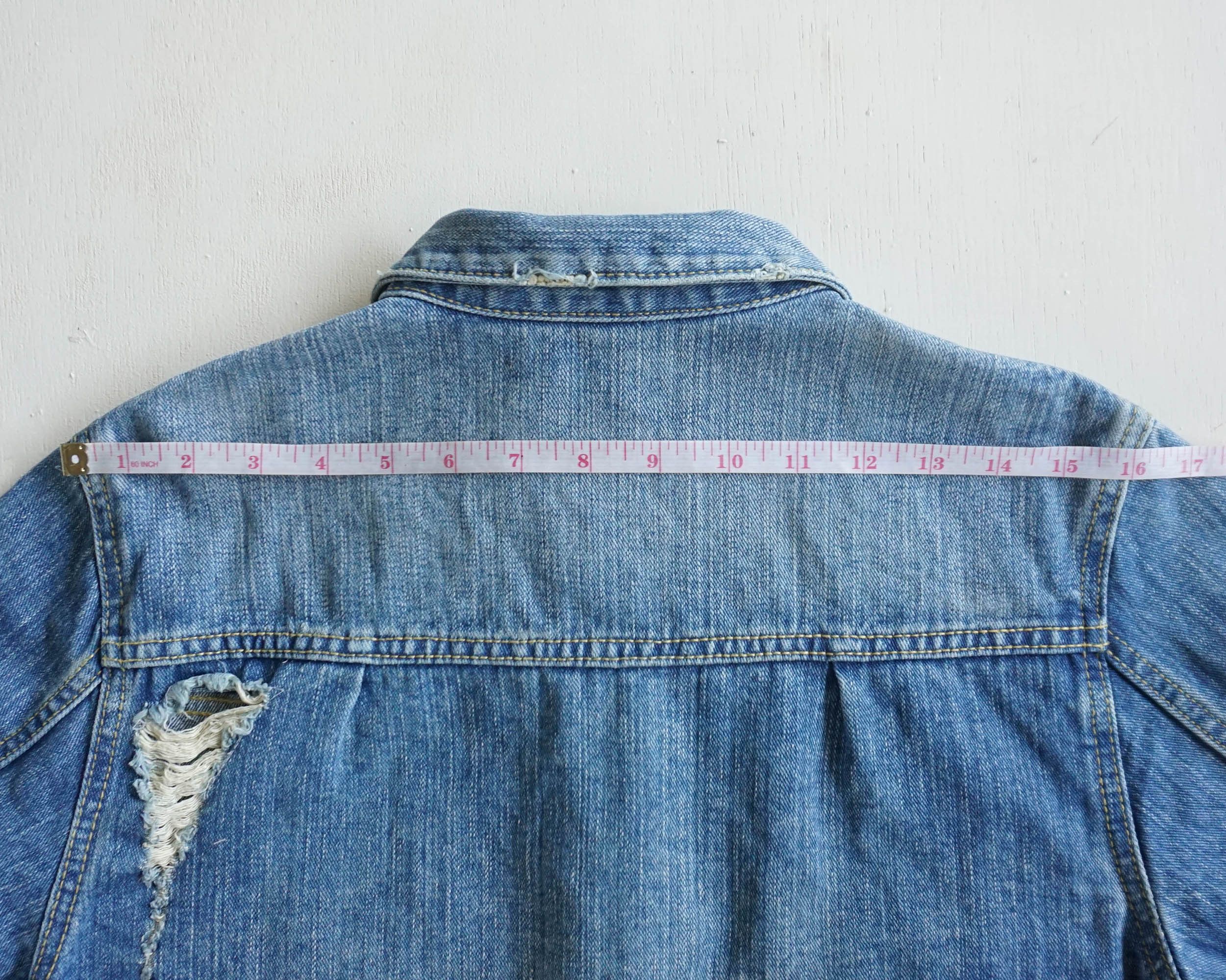 Japanese Brand ROYAL BLUE Ripped & Patched Distressed Denim Jacket Size US M / EU 48-50 / 2 - 14 Thumbnail