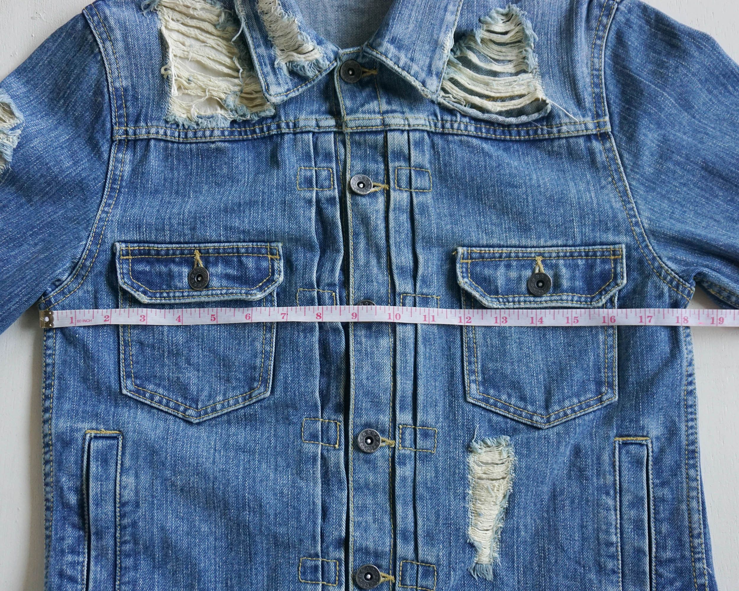 Japanese Brand ROYAL BLUE Ripped & Patched Distressed Denim Jacket Size US M / EU 48-50 / 2 - 11 Thumbnail