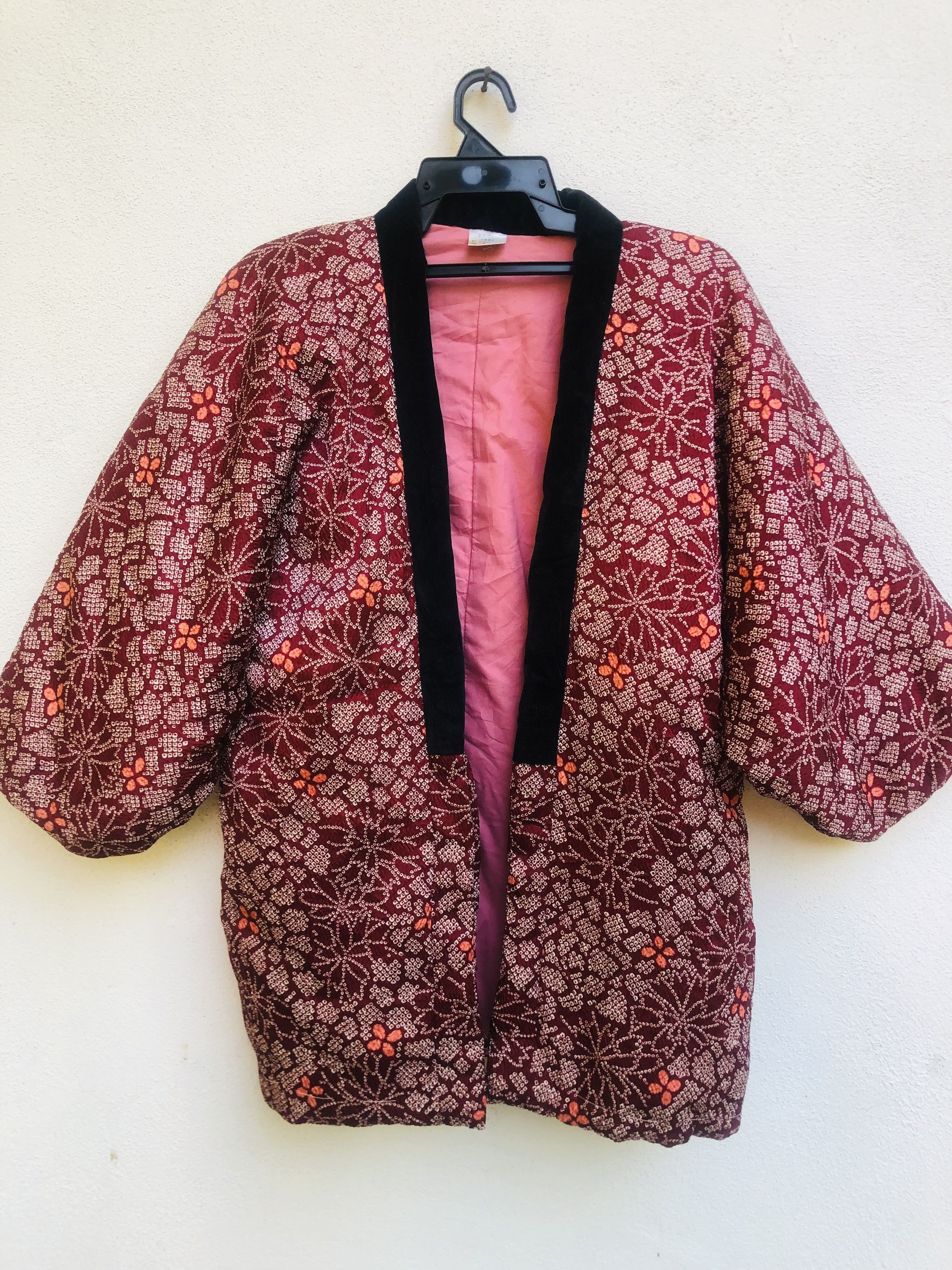 image of Vintage Japanese Designer Fashion Style Kimono in Maroon, Men's (Size Large)