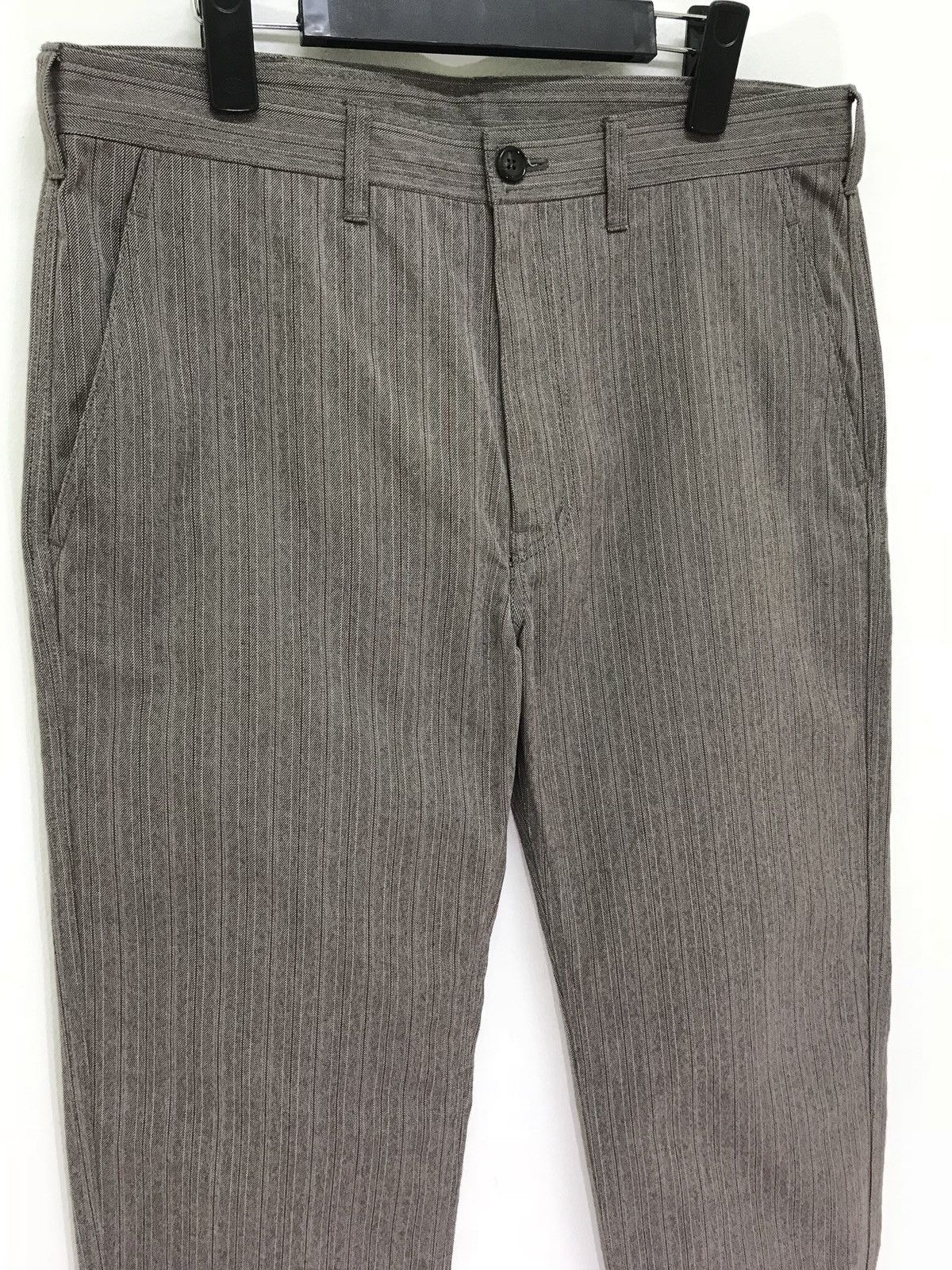 image of Comme Des Garcons x Comme Des Garcons Homme Plus Cdg Homme Pinstriped Trouser Twill Herringbones Re
