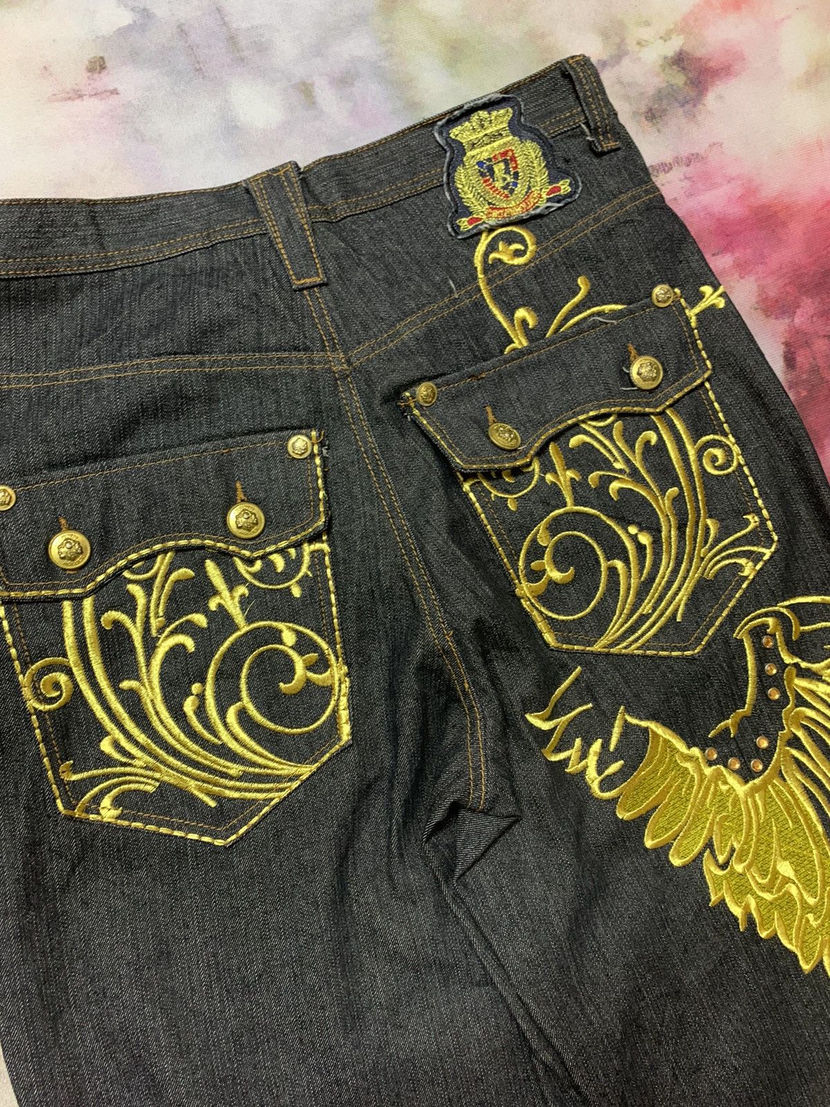 Hysteric Glamour Japanese Brand CROWN HOLDER Baggy Oversized Wings Embroidery Size US 37 - 4 Thumbnail