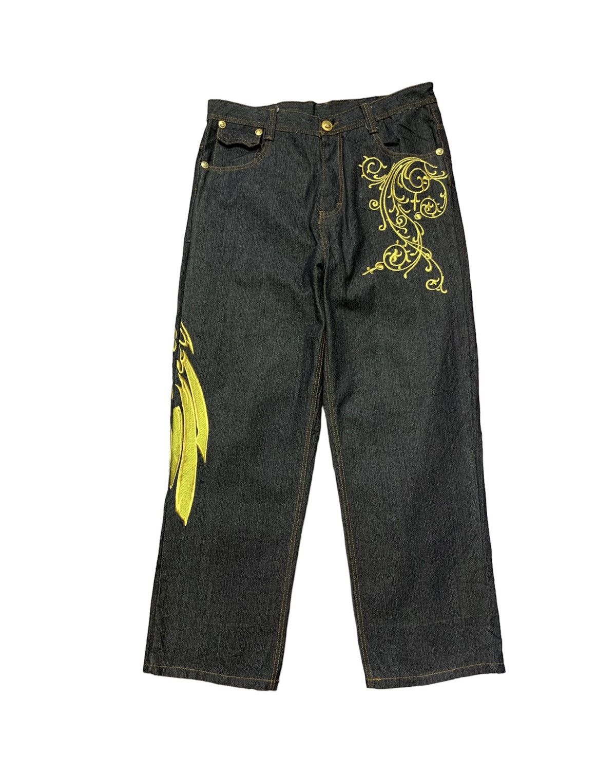 Hysteric Glamour Japanese Brand CROWN HOLDER Baggy Oversized Wings Embroidery Size US 37 - 2 Thumbnail