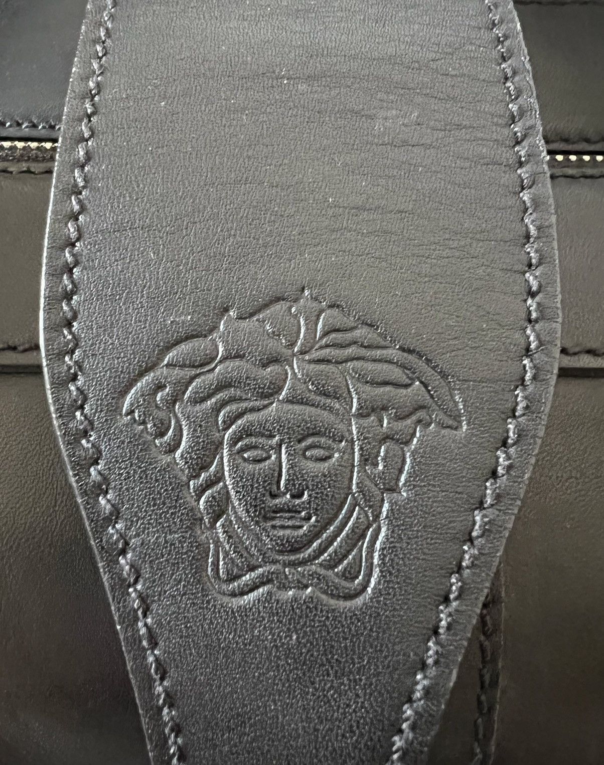 Versace Versace Medusa Black Leather Travel Bag Size ONE SIZE - 6 Thumbnail