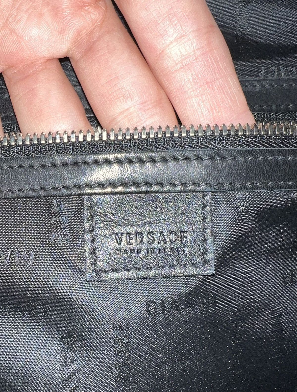 Versace Versace Medusa Black Leather Travel Bag Size ONE SIZE - 11 Thumbnail