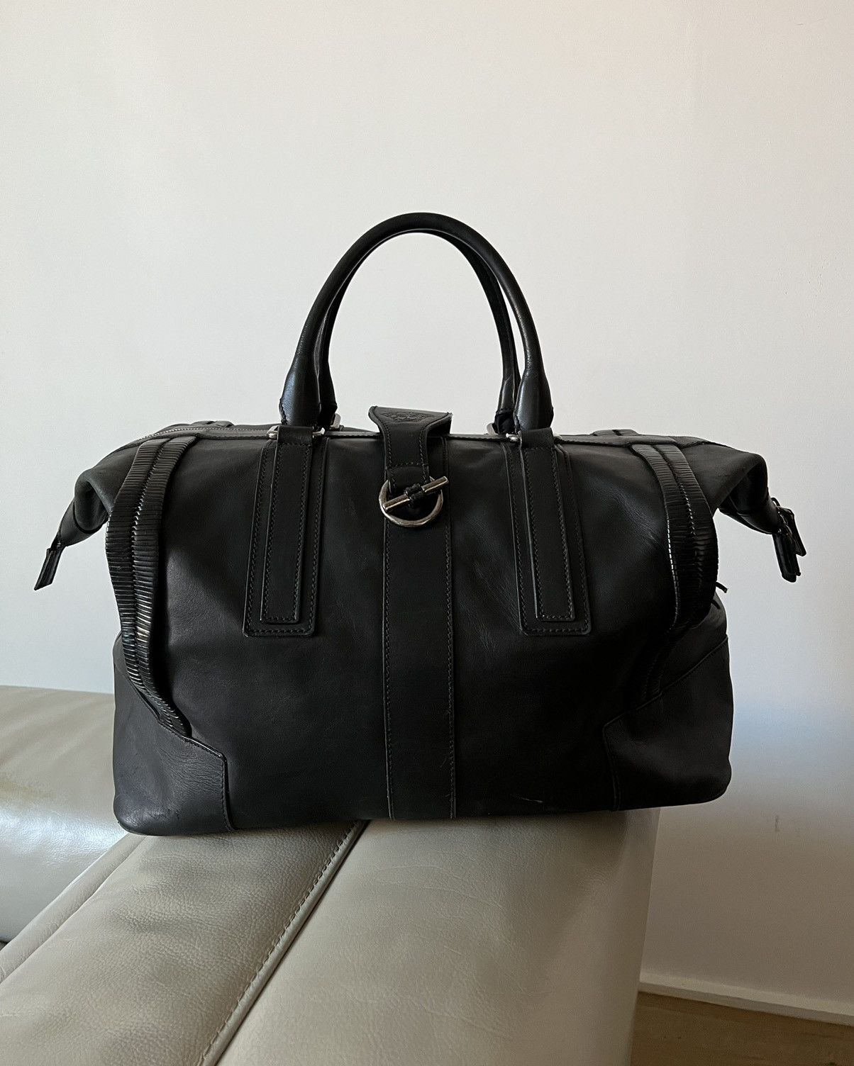 Versace Versace Medusa Black Leather Travel Bag Size ONE SIZE - 3 Thumbnail