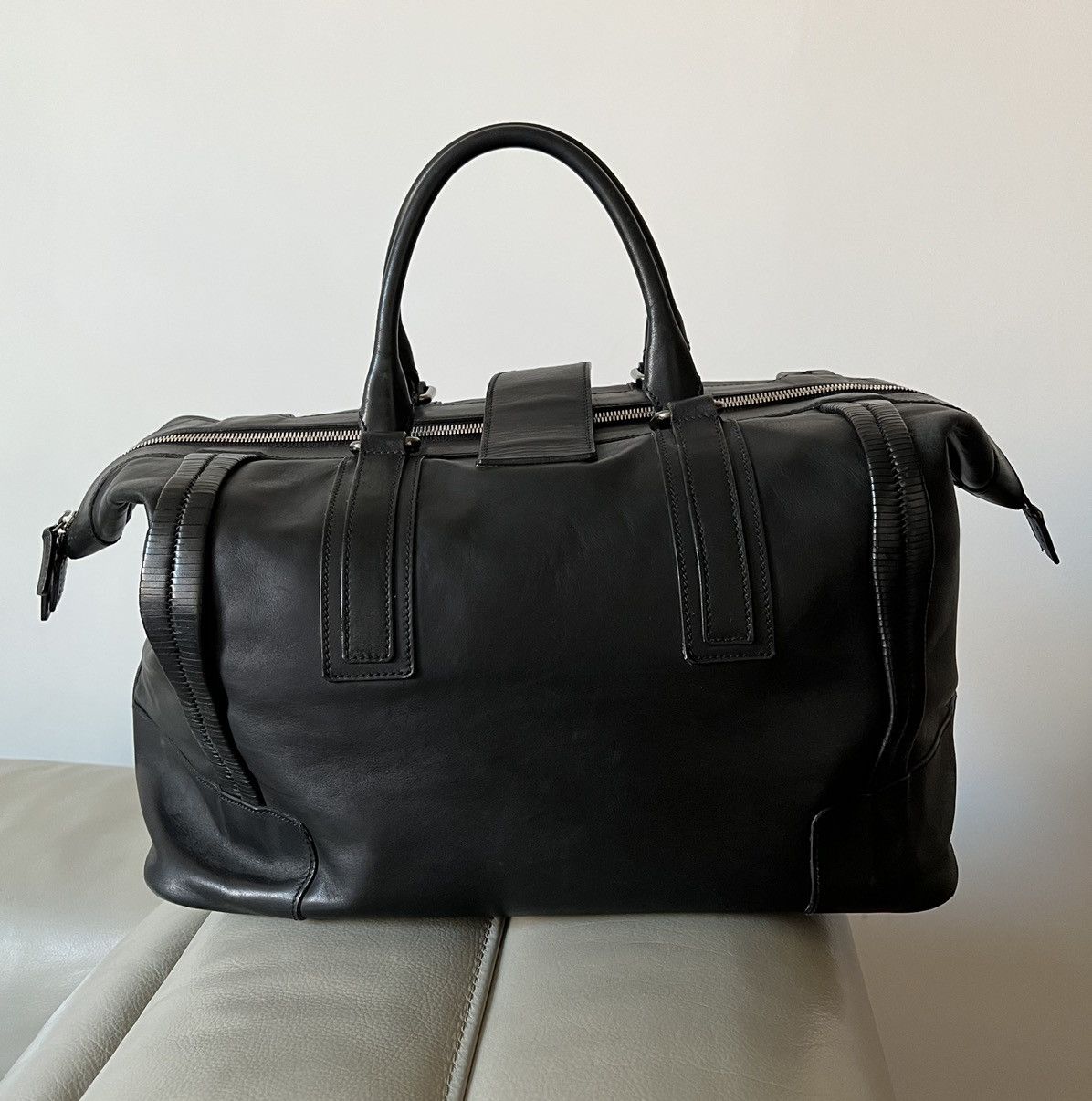 Versace Versace Medusa Black Leather Travel Bag Size ONE SIZE - 4 Thumbnail