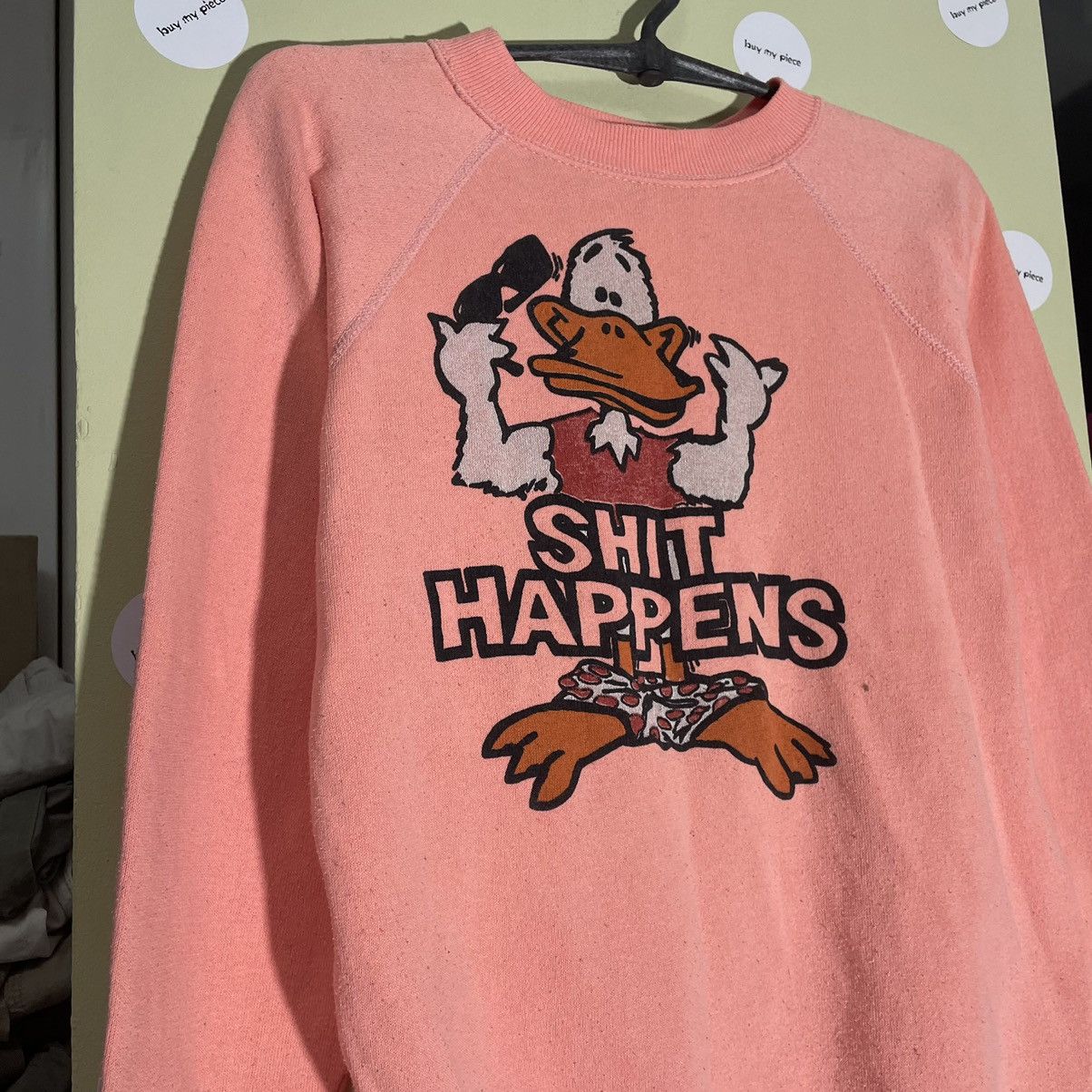 Vintage Vintage 90s Graphic Tee Shit Happens Humor Skate Streetwear Size US S / EU 44-46 / 1 - 4 Thumbnail