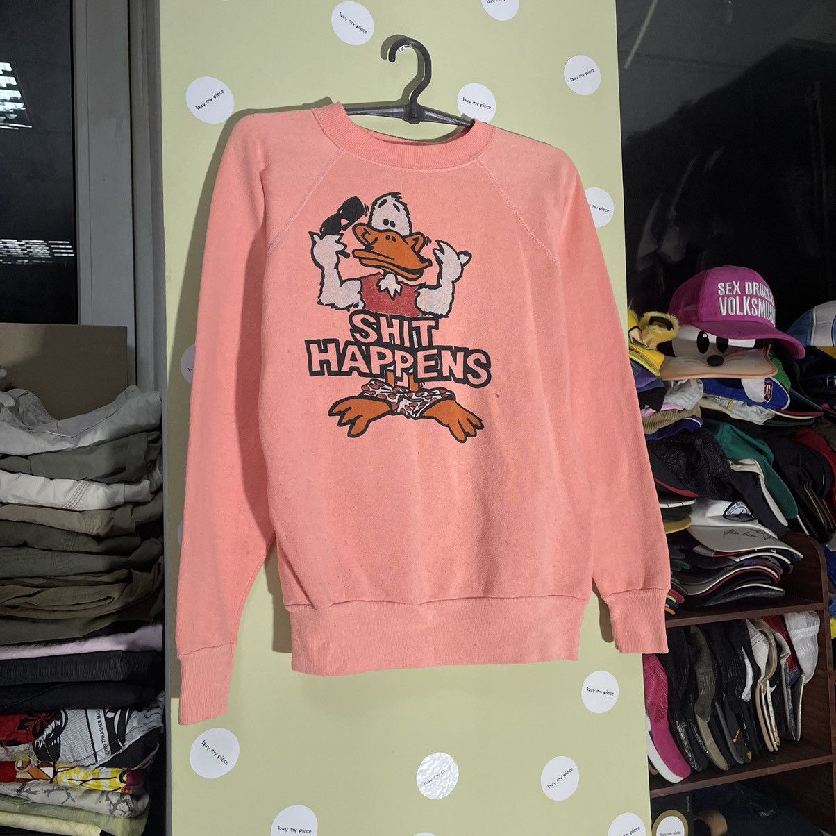 Vintage Vintage 90s Graphic Tee Shit Happens Humor Skate Streetwear Size US S / EU 44-46 / 1 - 2 Thumbnail