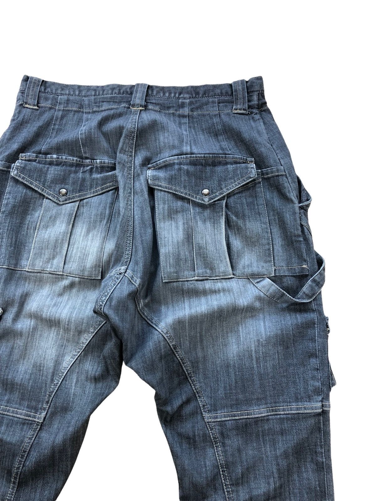 PPFM 2000s PPFM Multipocket Faded Denim Cargo Pant Size US 32 / EU 48 - 9 Thumbnail