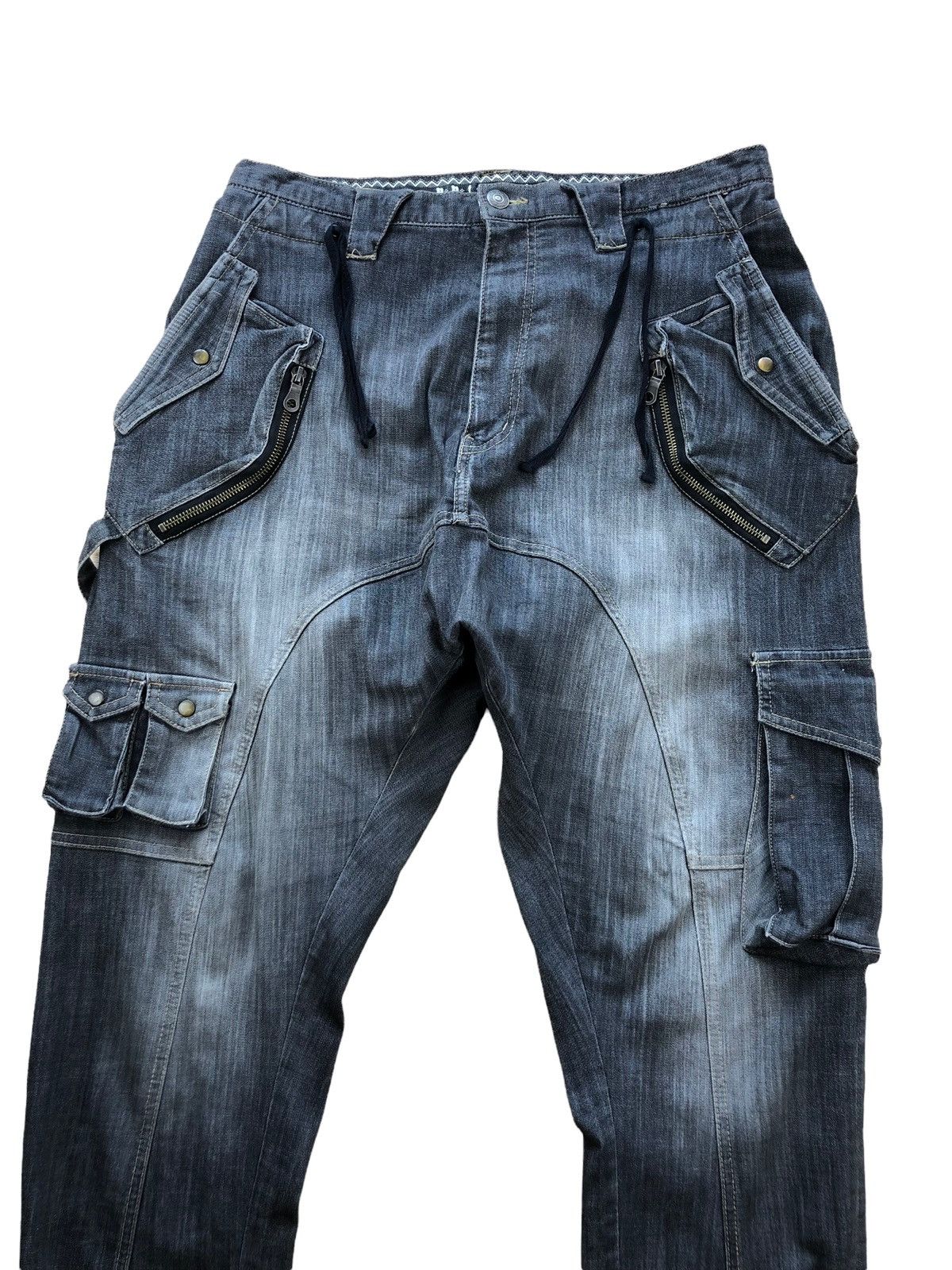 PPFM 2000s PPFM Multipocket Faded Denim Cargo Pant Size US 32 / EU 48 - 5 Thumbnail
