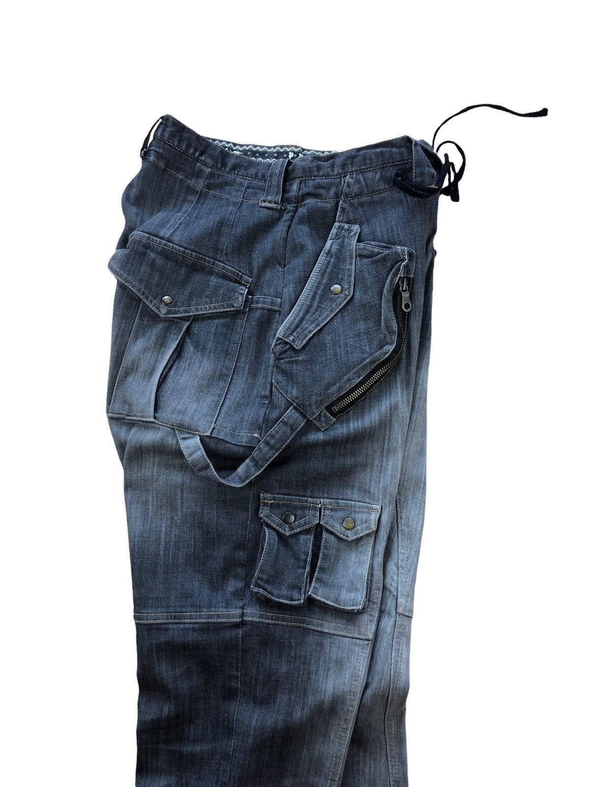 PPFM 2000s PPFM Multipocket Faded Denim Cargo Pant Size US 32 / EU 48 - 14 Thumbnail